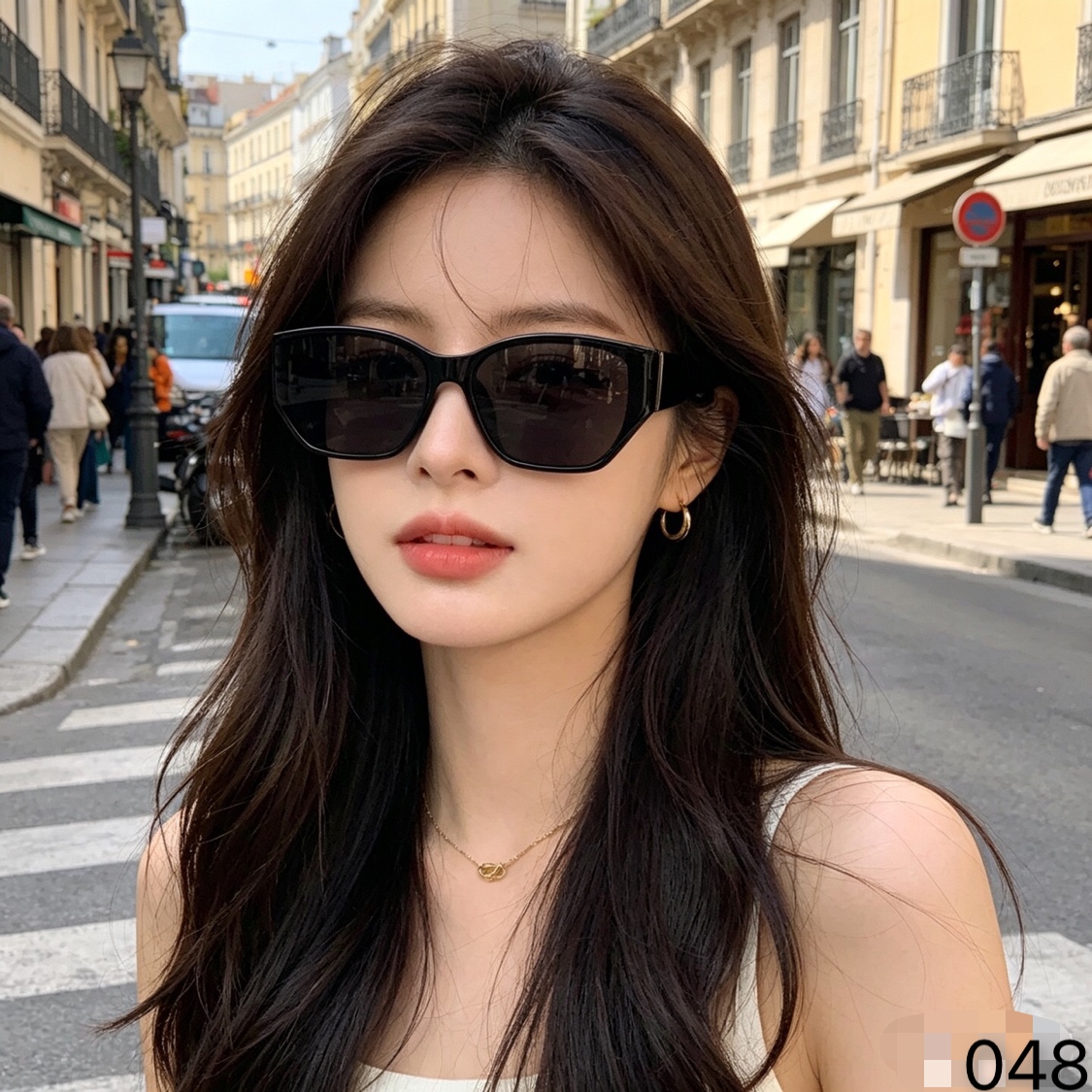 🔥🔥CHANE*复古大框曲面屏猫眼墨镜女高级感防晒防紫外个性霸气男显瘦太阳镜
