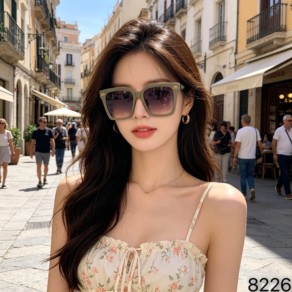 🔥🔥Balenciag*新款时尚大框方形太阳镜网红ins欧美个性米框墨镜女潮流复古眼镜