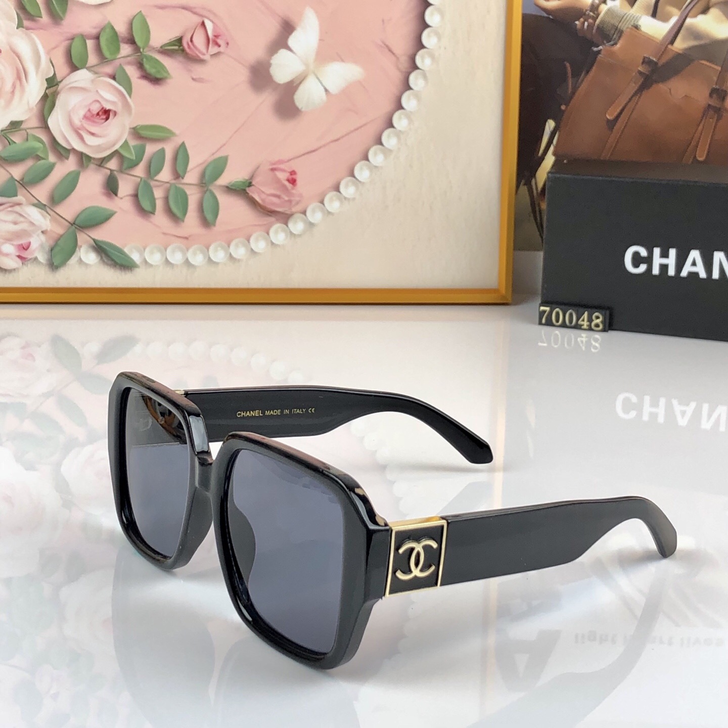 🔥🔥CHANE*2026新款方框太阳镜女士小香风轻奢墨镜防紫外线大框明星同款眼镜