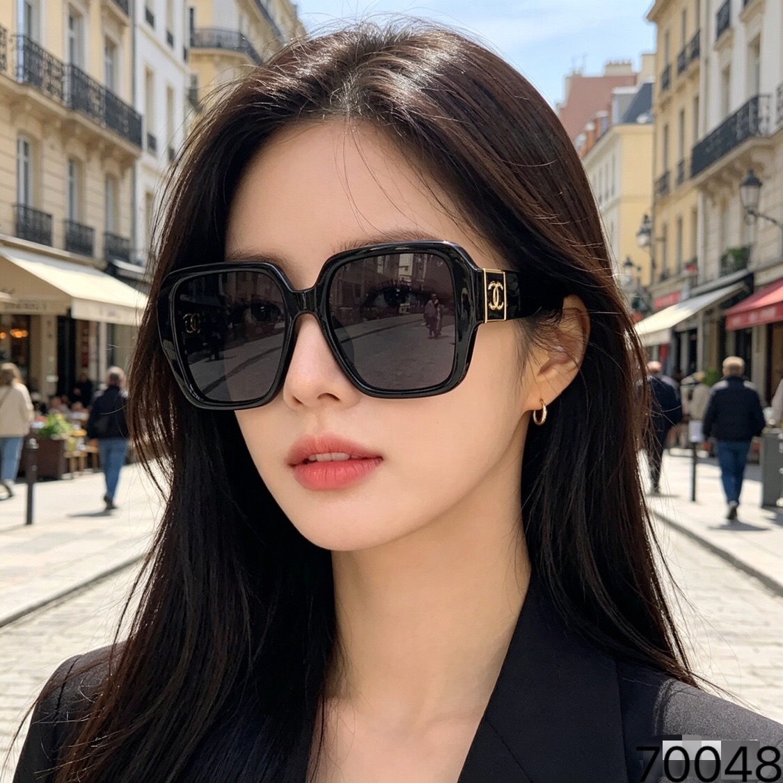 🔥🔥CHANE*2026新款方框太阳镜女士小香风轻奢墨镜防紫外线大框明星同款眼镜