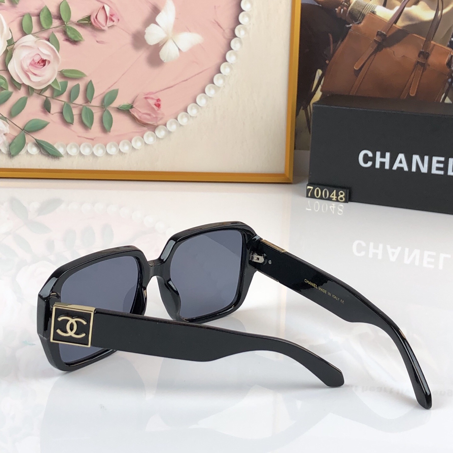 🔥🔥CHANE*2026新款方框太阳镜女士小香风轻奢墨镜防紫外线大框明星同款眼镜
