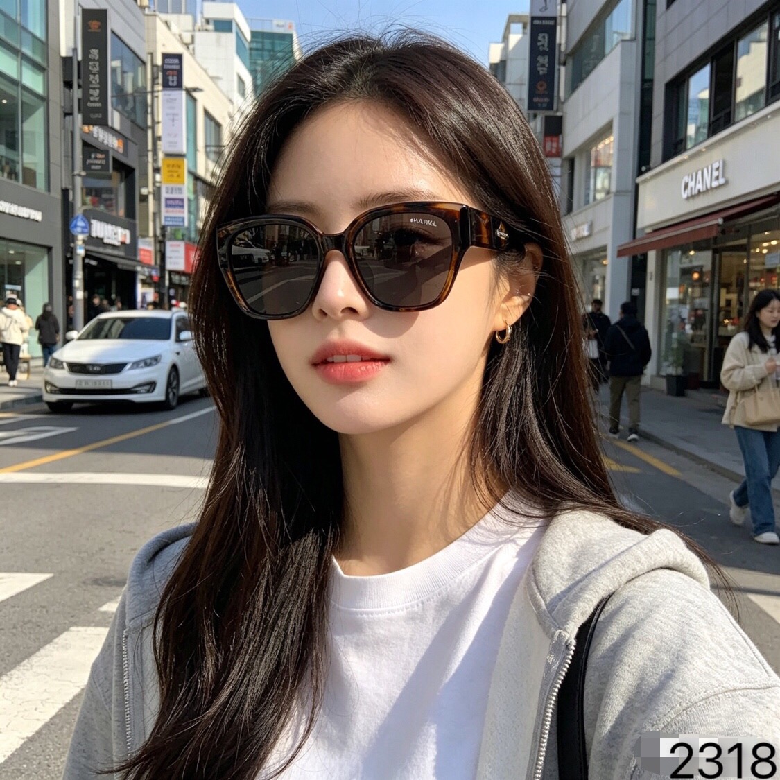 🔥🔥CHANE*方框太阳眼镜男女时尚防紫外线偏光墨镜高级感百搭修脸开车眼镜