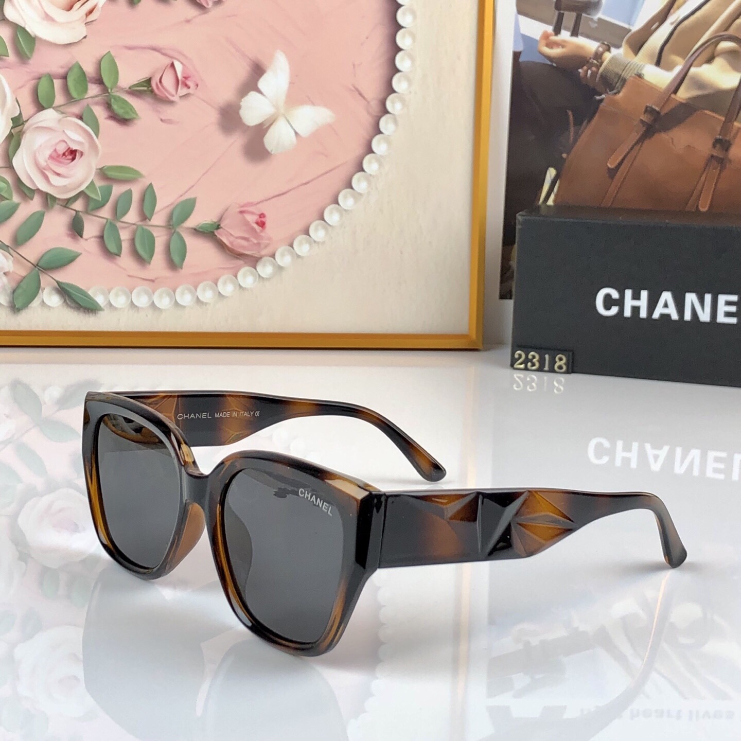 🔥🔥CHANE*方框太阳眼镜男女时尚防紫外线偏光墨镜高级感百搭修脸开车眼镜
