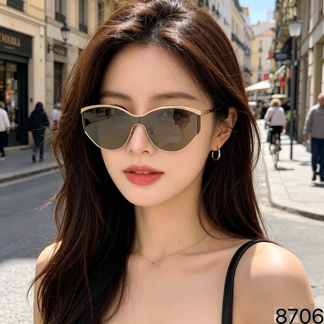 🔥🔥YSL新款时尚简约金属辣妹太阳镜男跨境欧美潮个性墨镜夏季女眼镜