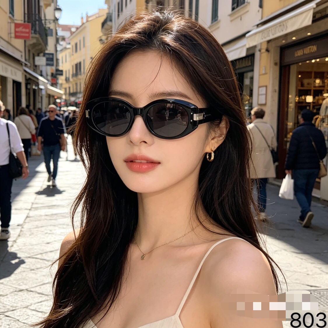 🔥🔥LOUISVUITTO*2026新款韩版复古猫眼墨镜女潮小脸时髦高级感街拍ins防晒太阳镜