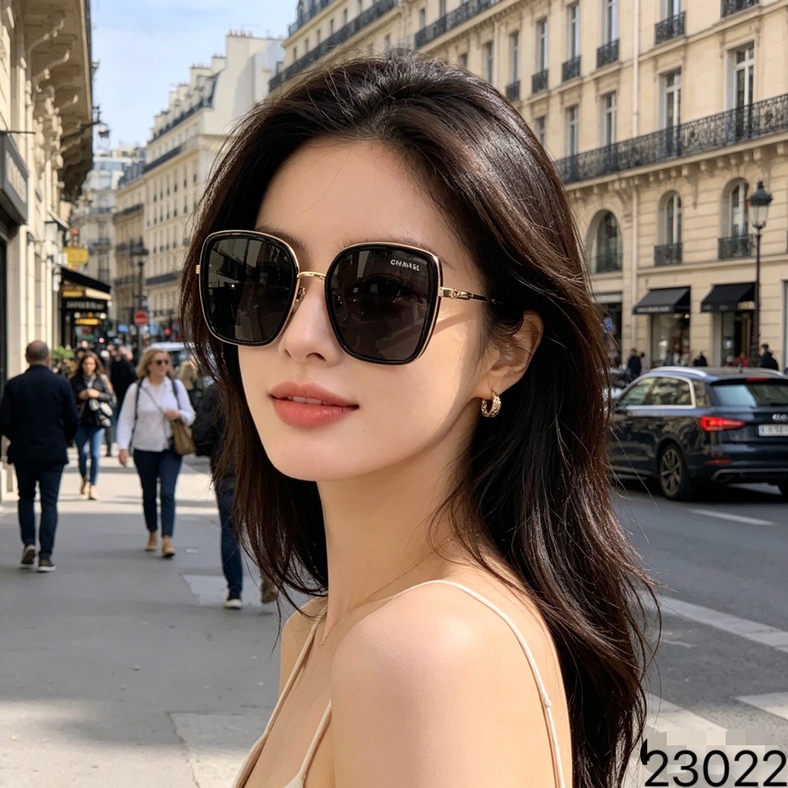 🔥🔥CHANE*韩系ins风时尚大框墨镜女高级感防紫外线大脸显瘦潮流遮阳太阳镜