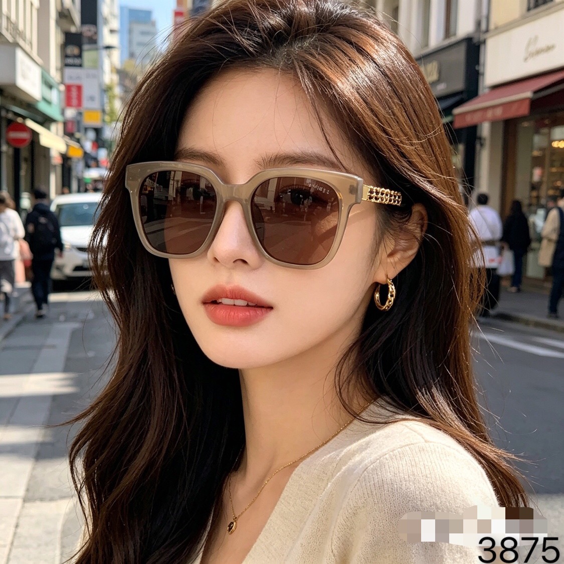 🔥🔥CHANE*香家新款高级感金属链条时尚个性偏光太阳镜潮流女士墨镜