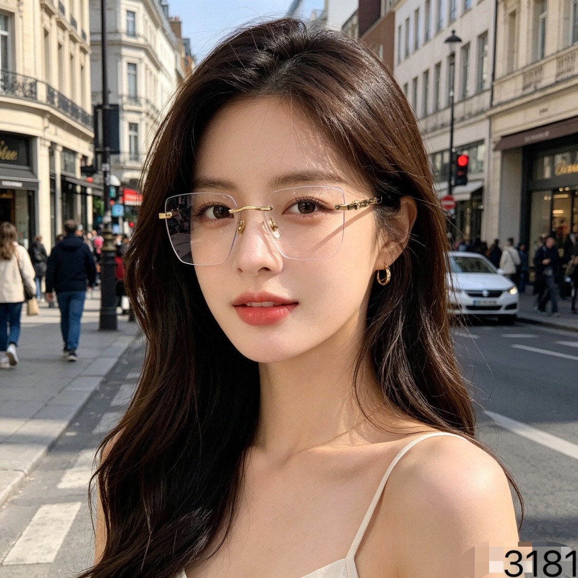 🔥🔥Cartie*新款韩版百搭无边框豹子装饰太阳镜女男简约时尚高级感防晒墨镜