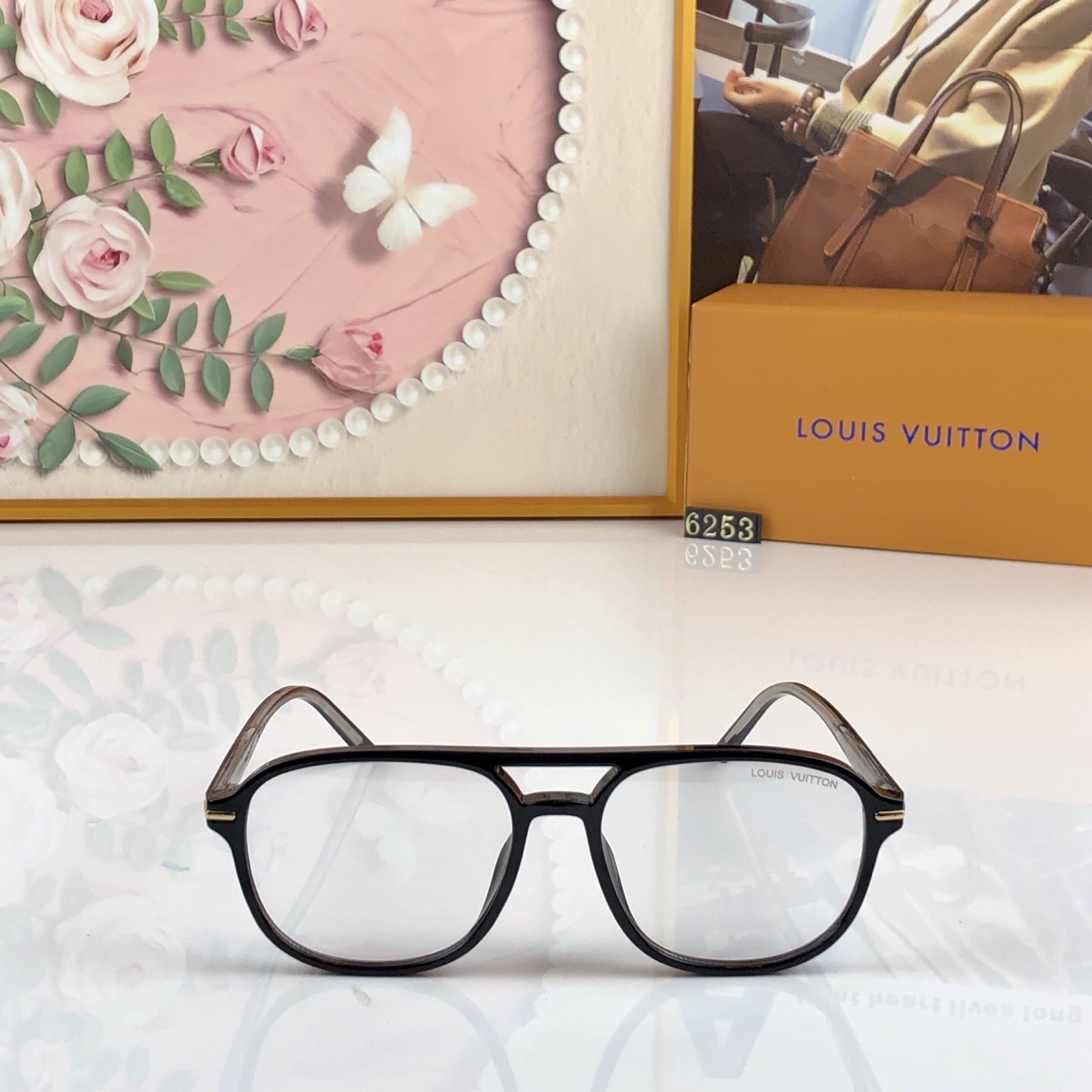 🔥🔥LOUISVUITTO*新款复古双梁眼镜架男款眼镜框女潮流街拍欧美时尚眼镜框