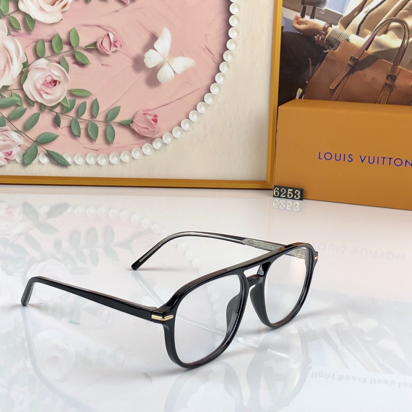 🔥🔥LOUISVUITTO*新款复古双梁眼镜架男款眼镜框女潮流街拍欧美时尚眼镜框