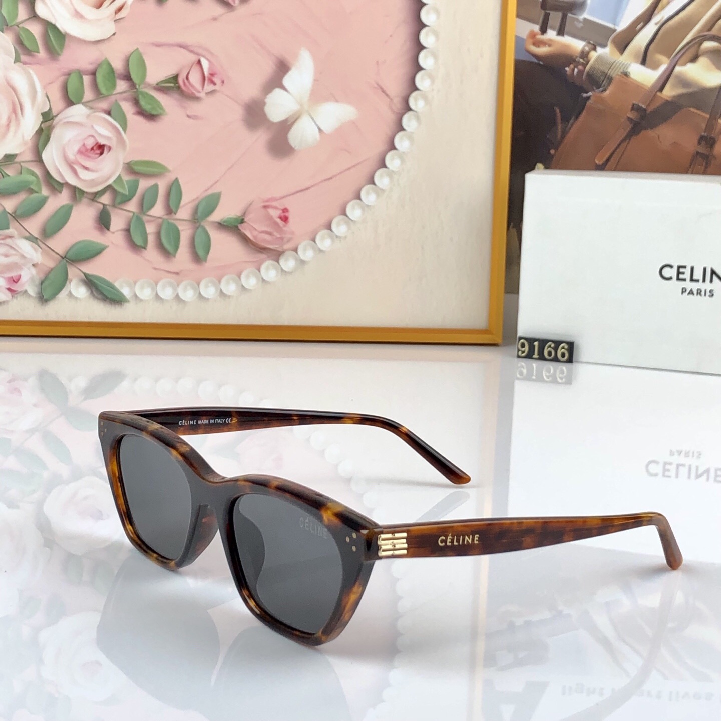 🔥🔥celin*2026新款猫眼墨镜女高级感小框防紫外线太阳眼镜男士遮阳痞帅眼镜