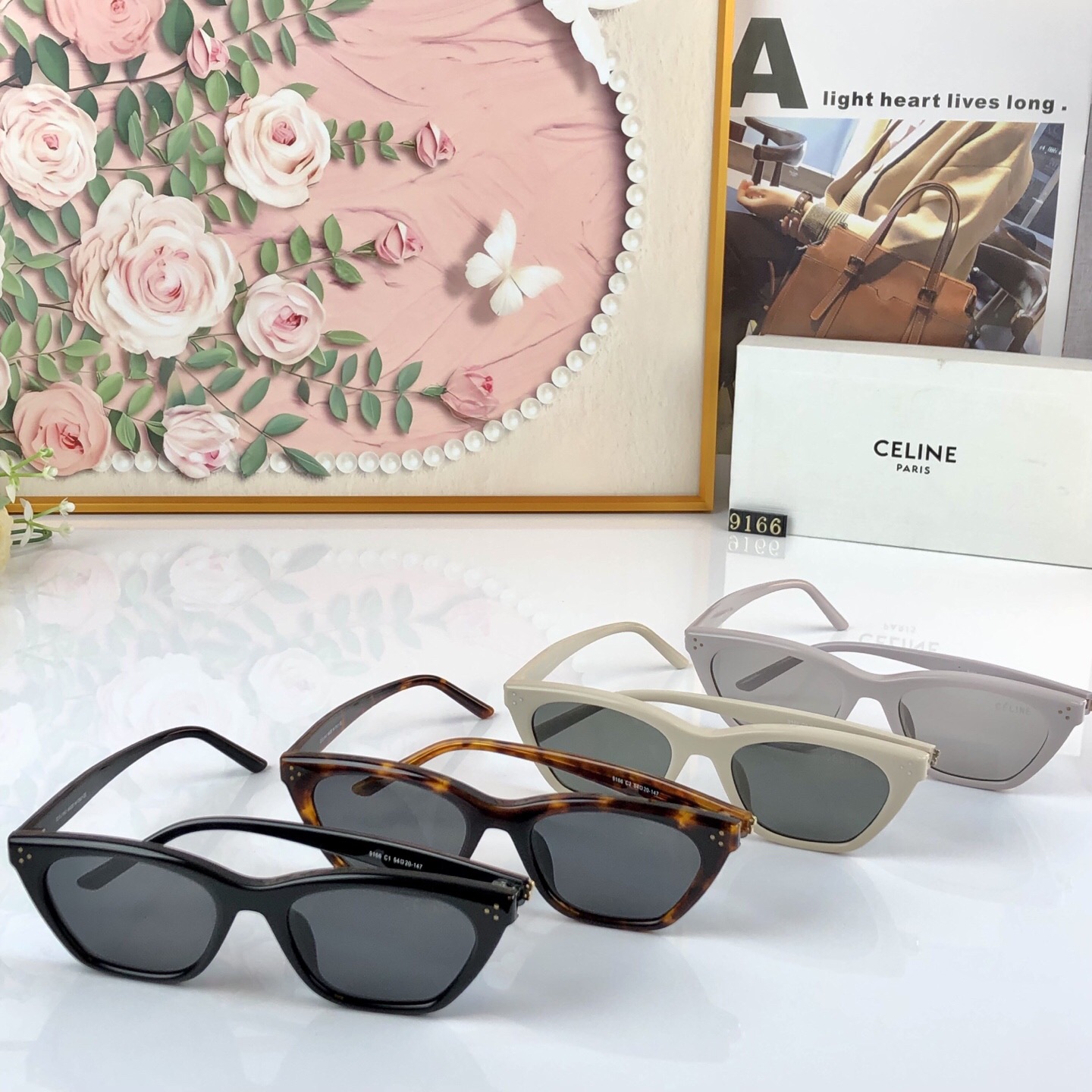🔥🔥celin*2026新款猫眼墨镜女高级感小框防紫外线太阳眼镜男士遮阳痞帅眼镜