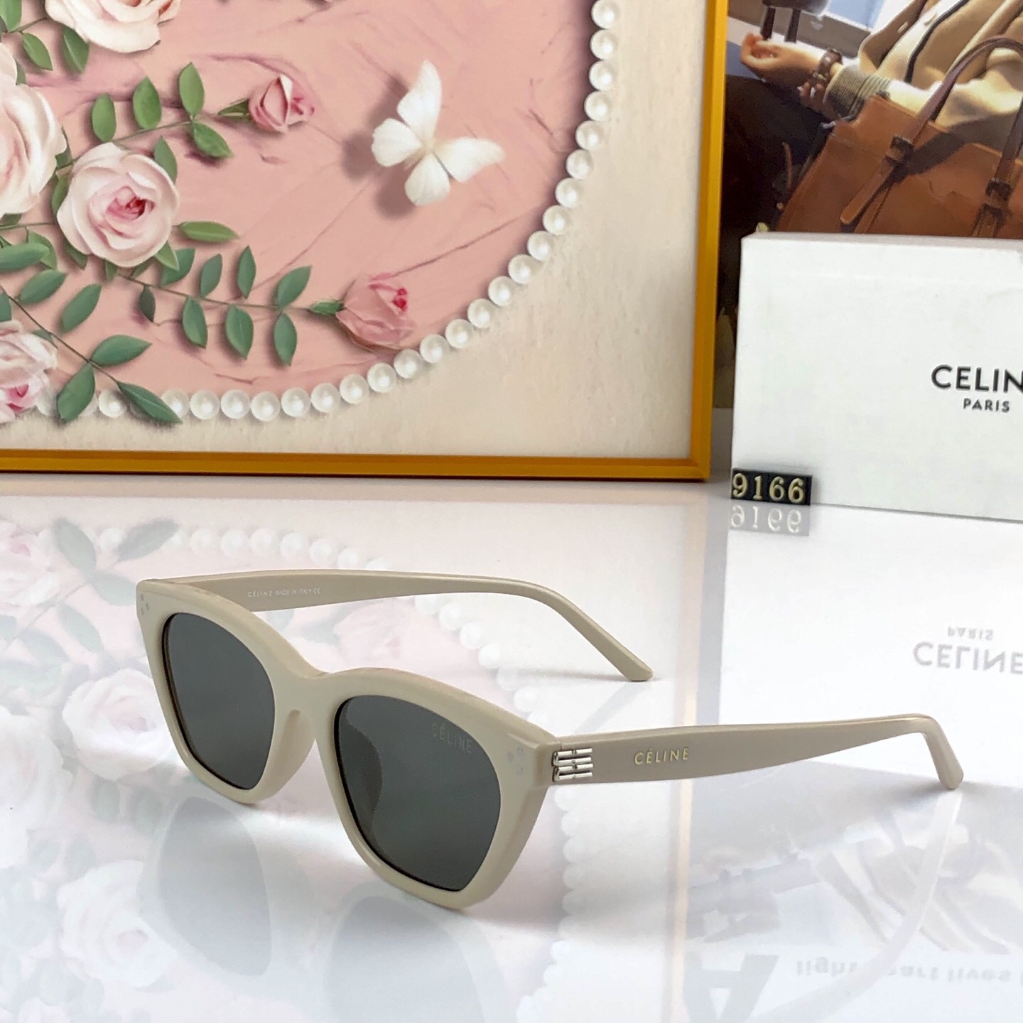 🔥🔥celin*2026新款猫眼墨镜女高级感小框防紫外线太阳眼镜男士遮阳痞帅眼镜