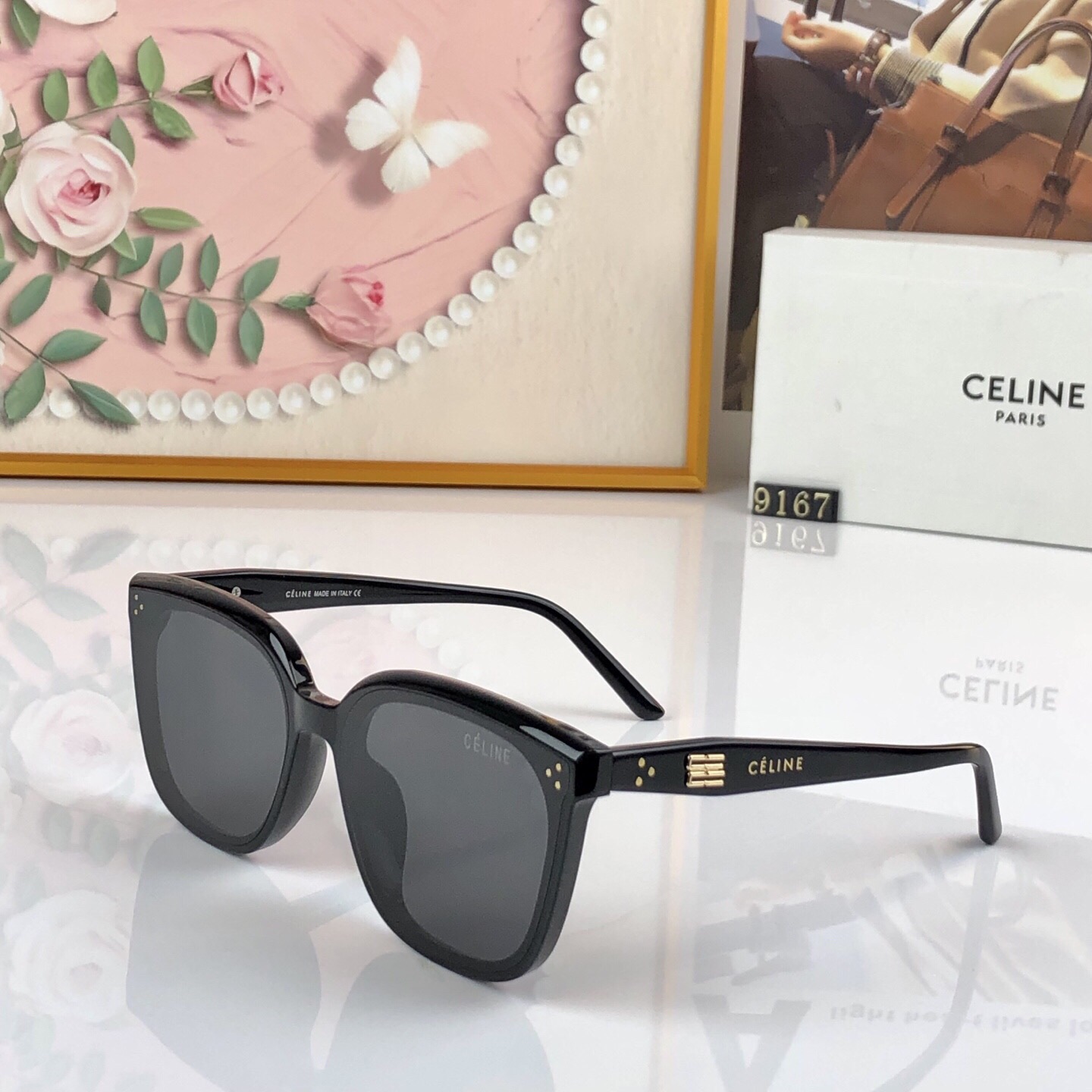 🔥🔥Celin*2026新款经典墨镜女高级感时尚潮流方形板材太阳眼镜防晒
