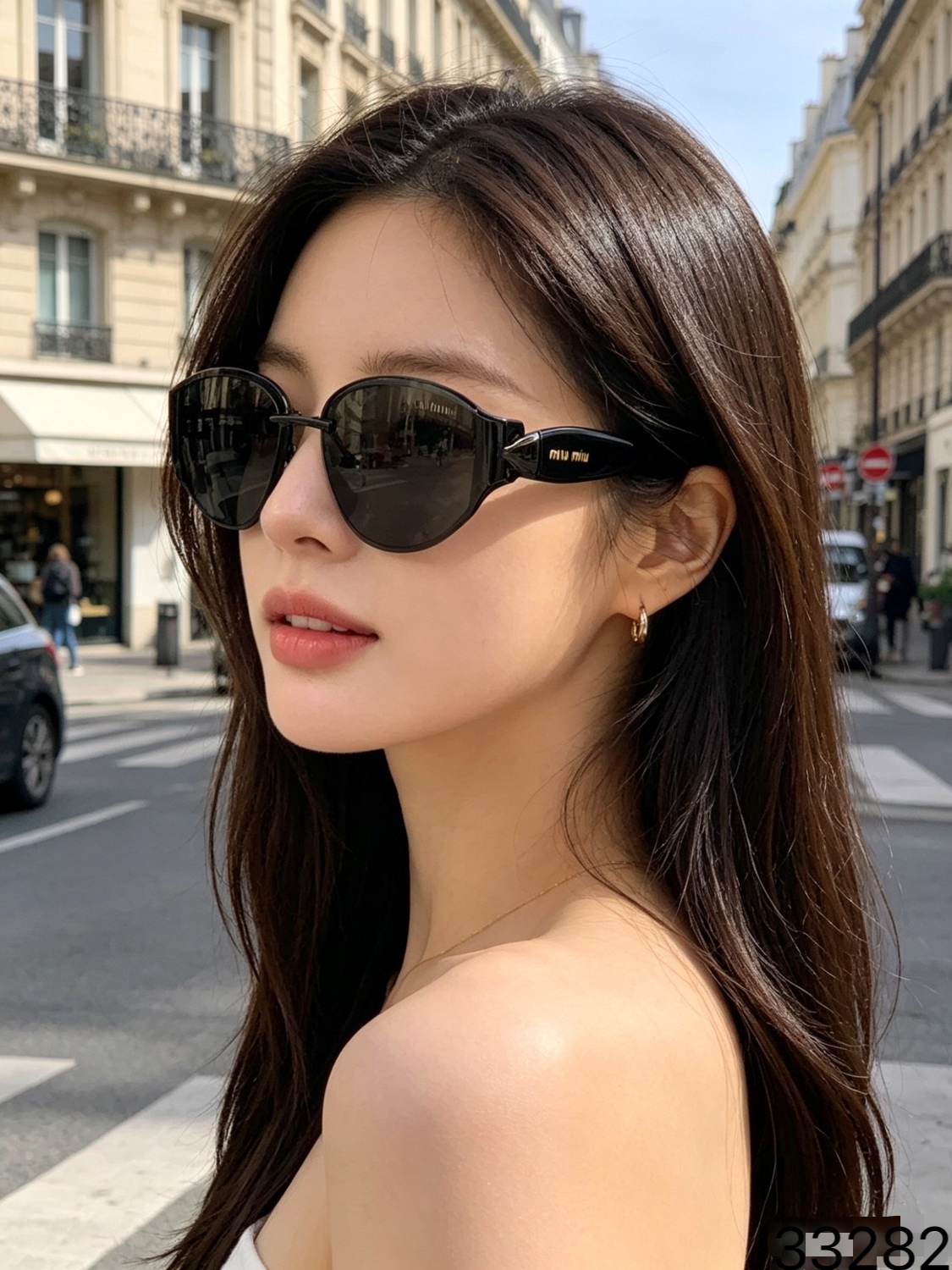 🔥🔥miumi*高颜值2026猫眼太阳镜女防紫外线显脸小墨镜曲面镜片高级感精致潮