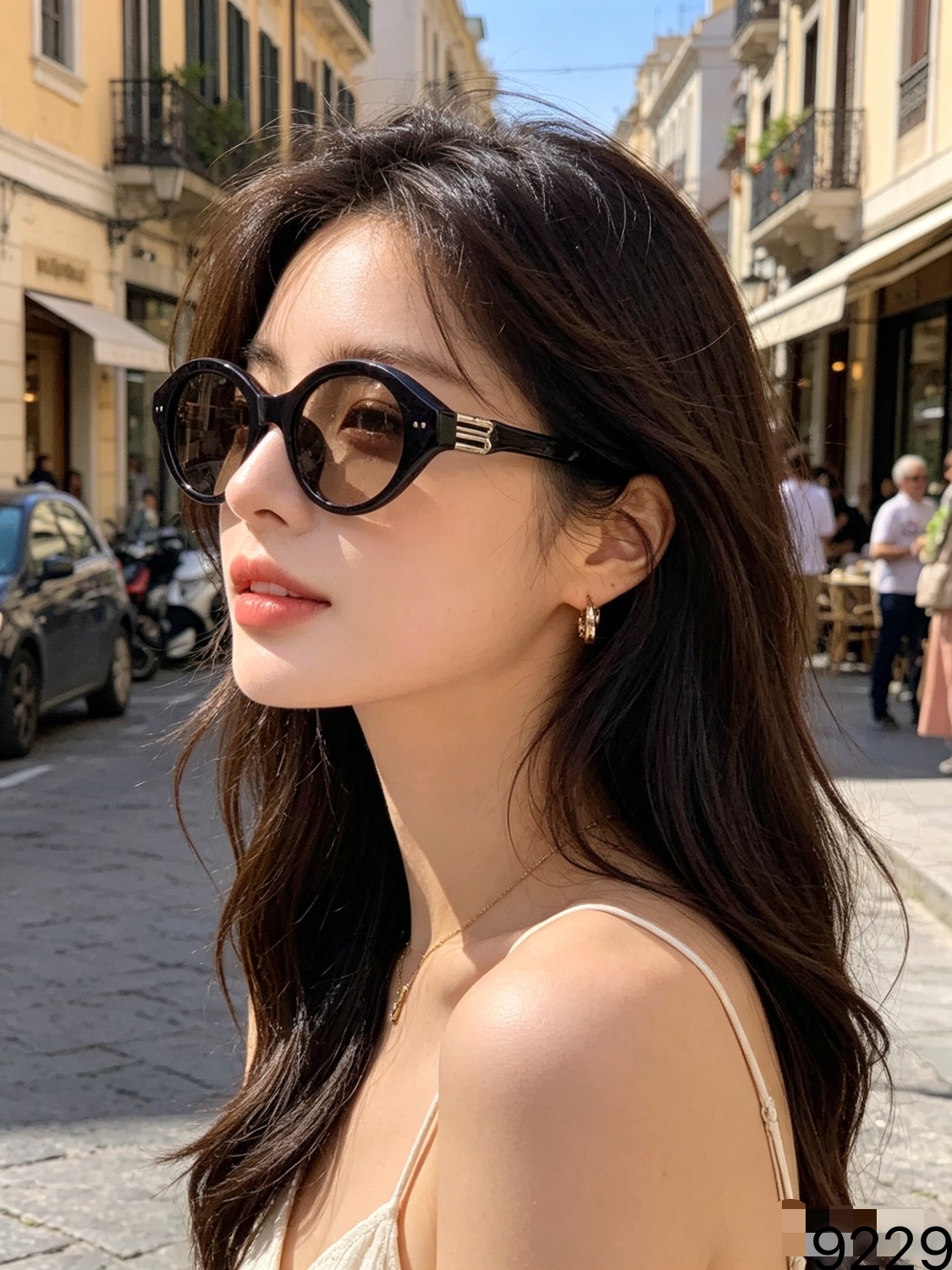 。。CHANE*欧美辣妹个性复古墨镜高级感防紫外线太阳镜椭圆猫眼方圆脸显瘦