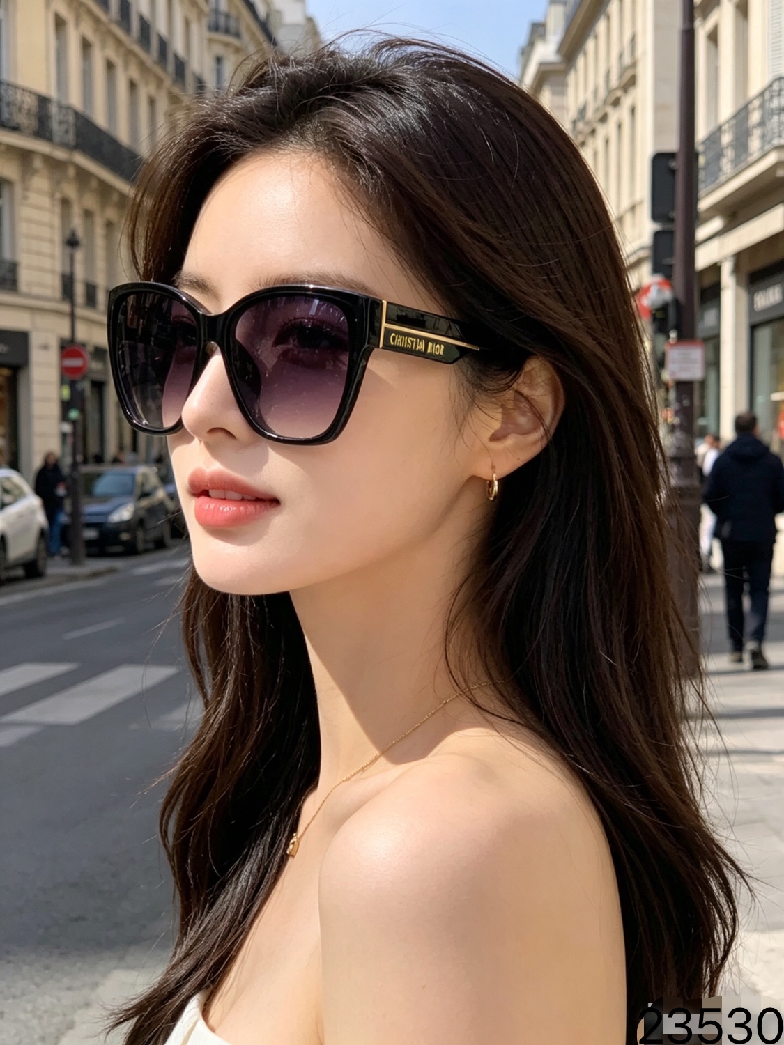 。。Dio*欧美时尚复古方简约风百搭女太阳镜街拍高级感墨镜