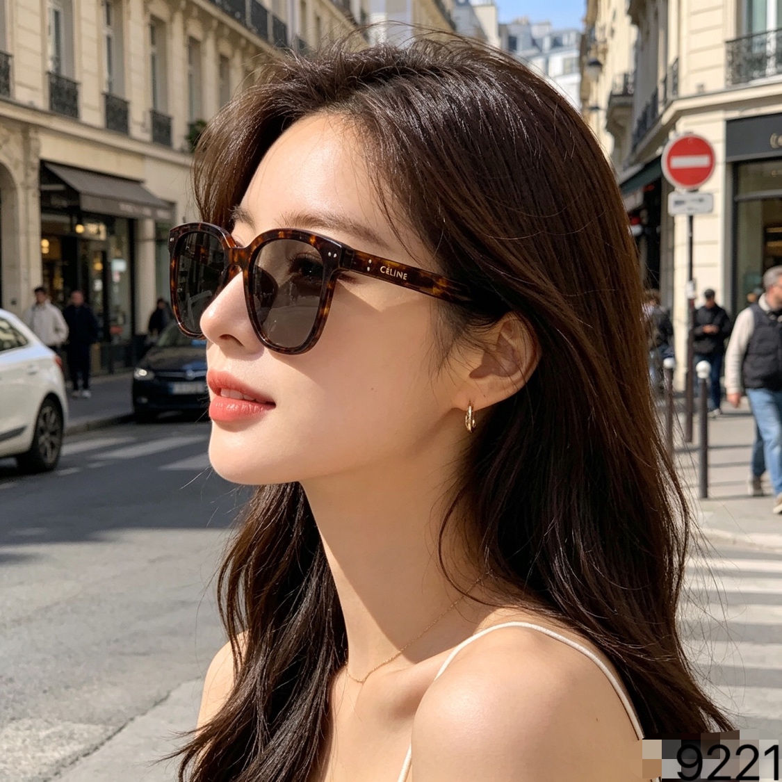 。。Celin*韩系复古美式墨镜高级感方框浅色镜片拍照出片防晒防紫外线太阳镜