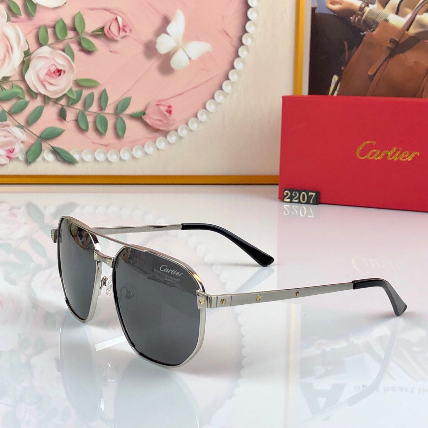 。。Cartie*金属钉【品质】金属偏光镜高清轻奢高级感复古潮墨镜女太阳眼镜男