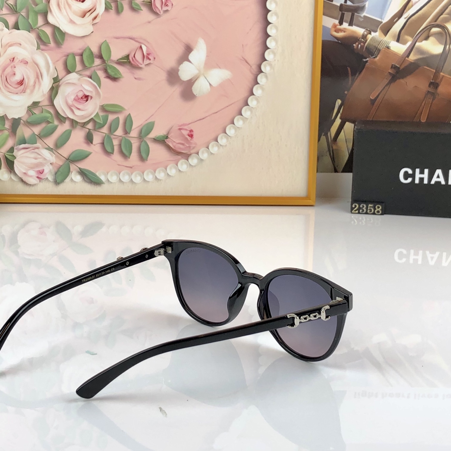 。。Chane*复古时髦渐变色墨镜女显瘦高级感偏光太阳眼镜防紫外线可配带度数