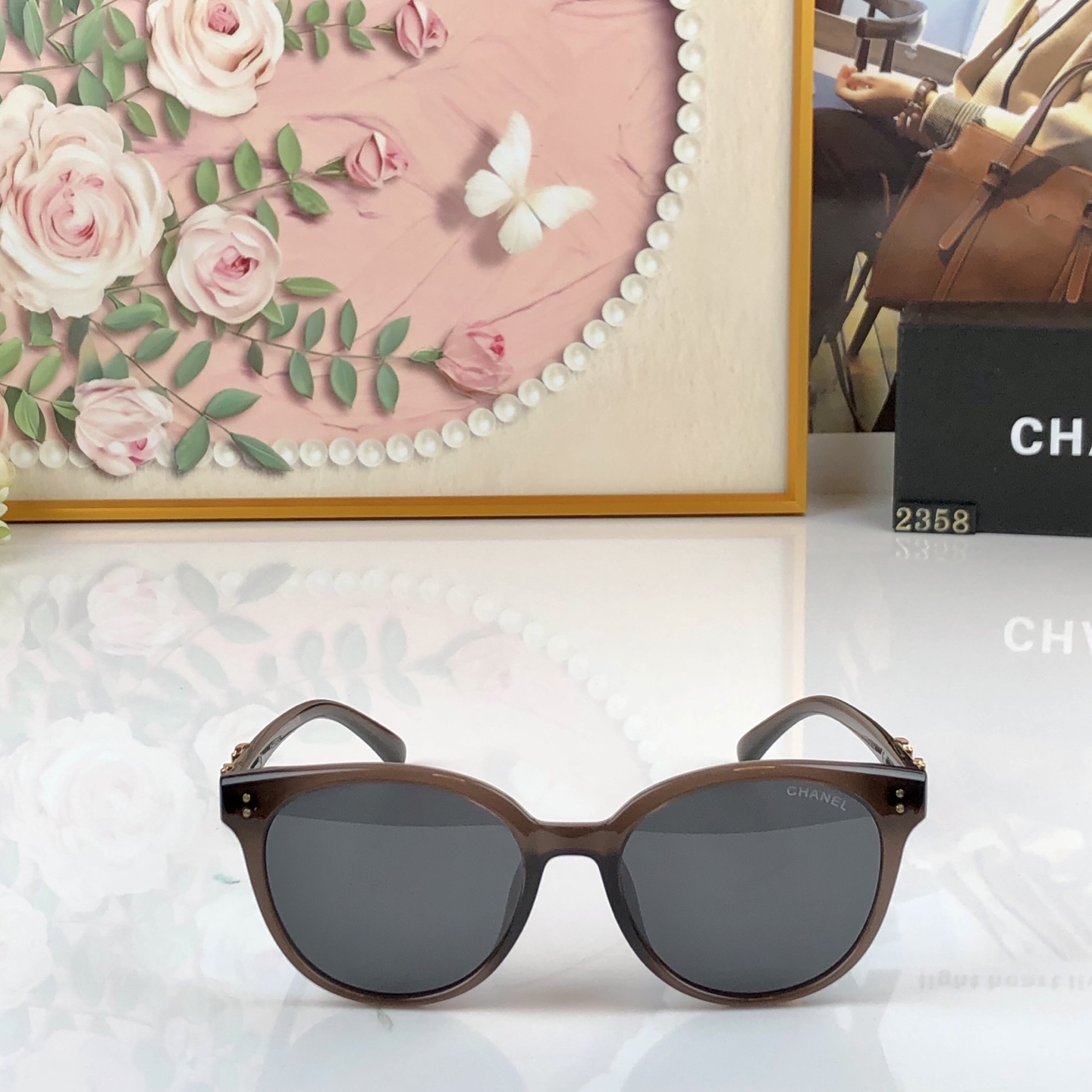 。。Chane*复古时髦渐变色墨镜女显瘦高级感偏光太阳眼镜防紫外线可配带度数
