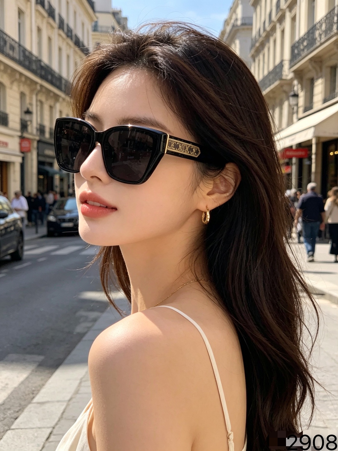 。Celin*复古猫眼墨镜女款2026新款高级感小框太阳眼镜潮酷方圆脸防晒港风