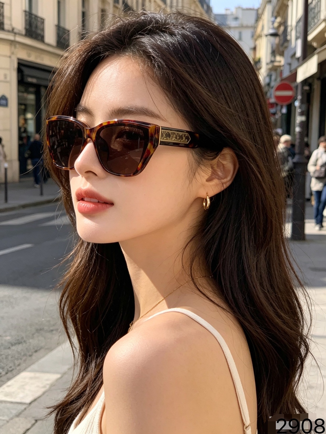 。Celin*复古猫眼墨镜女款2026新款高级感小框太阳眼镜潮酷方圆脸防晒港风