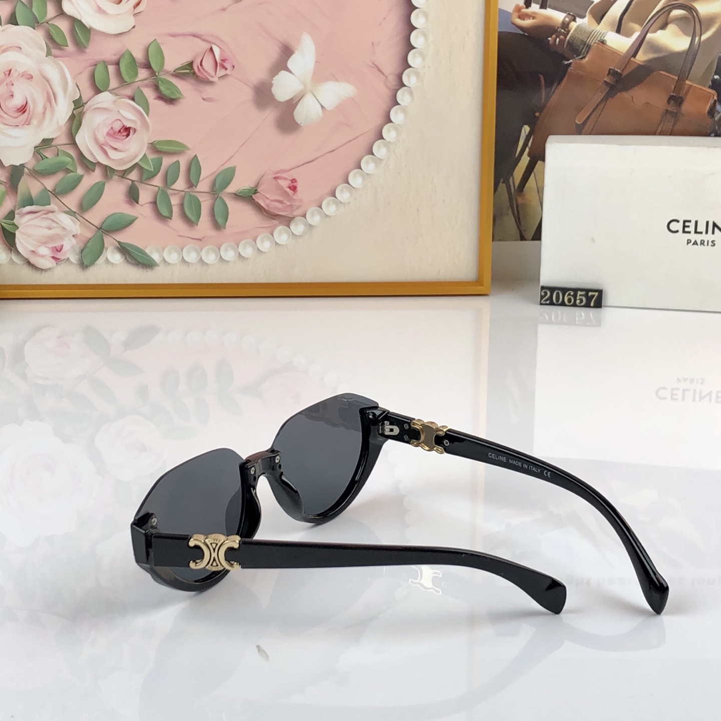 。Celin*2026新款太阳眼镜轻奢复古猫眼百搭墨镜女高级感