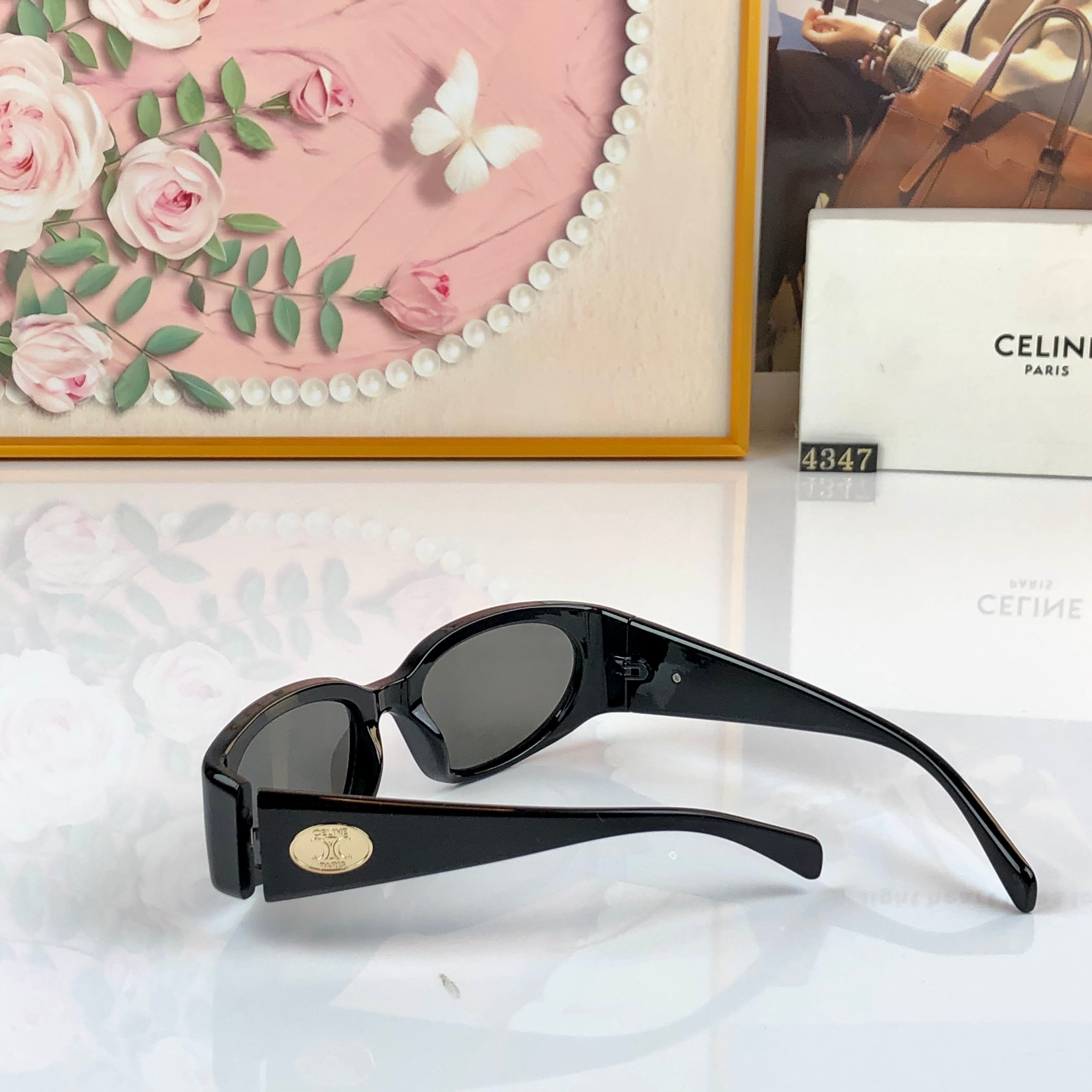 。Celin*墨镜女刘诗诗同款优雅猫眼凯旋门金标太阳眼镜