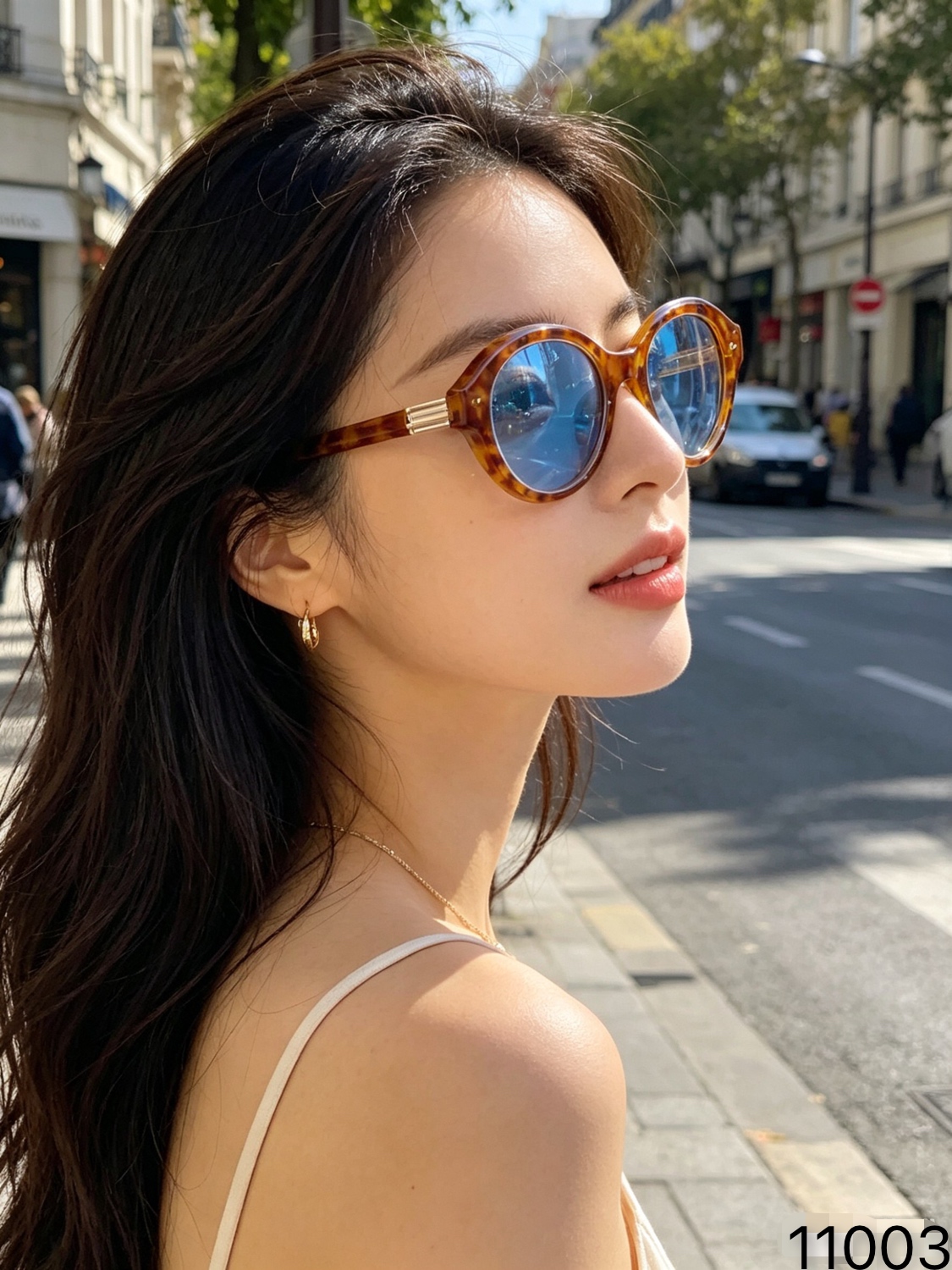 。LOUISVUITTO*时尚猫眼小椭圆偏光太阳镜男女网红素颜个性街拍复古遮阳墨镜
