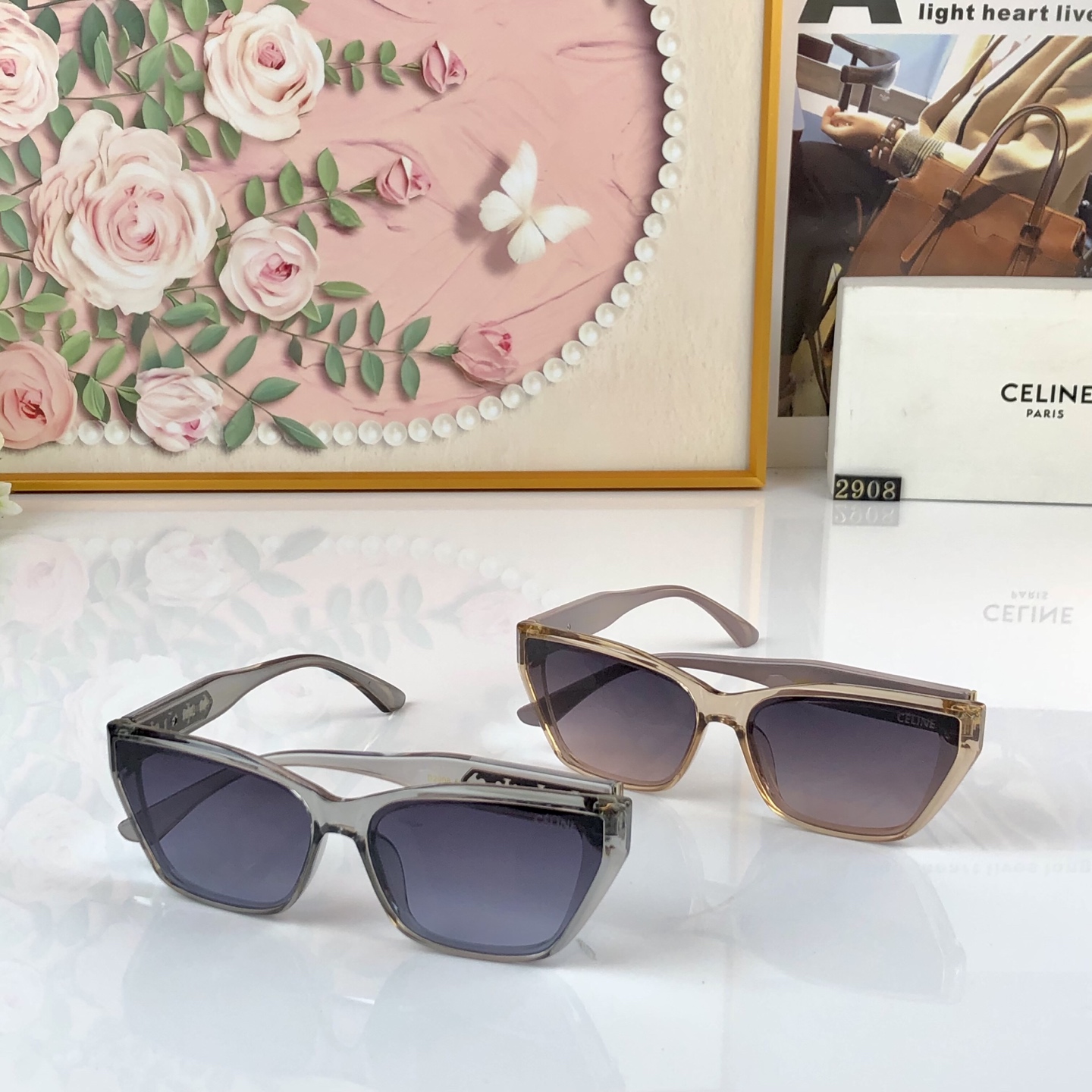 。Celin*网红侧颜装饰太阳镜女高级感显脸小防紫外线墨镜