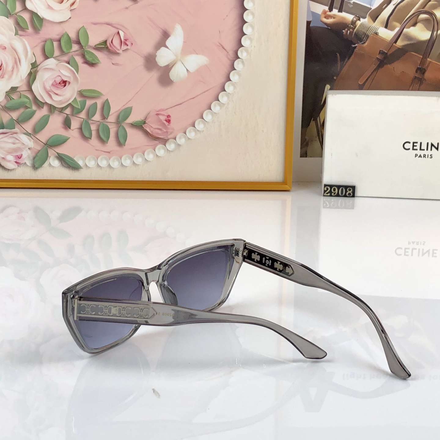 。Celin*网红侧颜装饰太阳镜女高级感显脸小防紫外线墨镜
