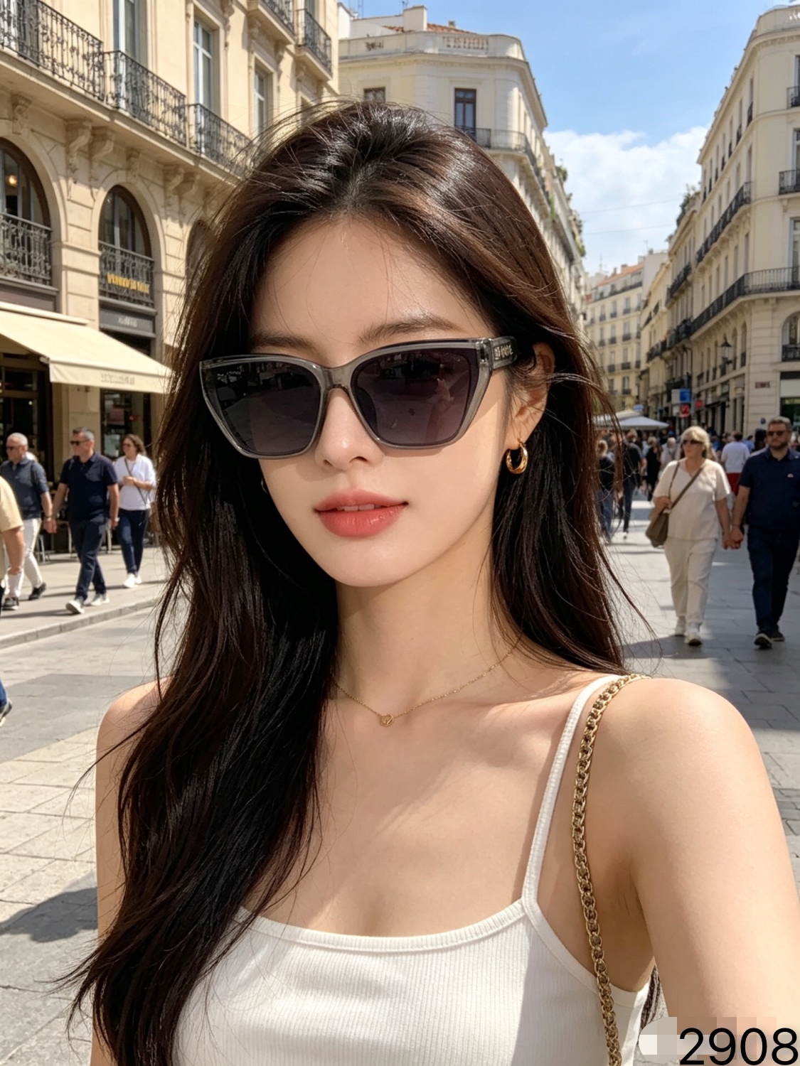 。Celin*网红侧颜装饰太阳镜女高级感显脸小防紫外线墨镜