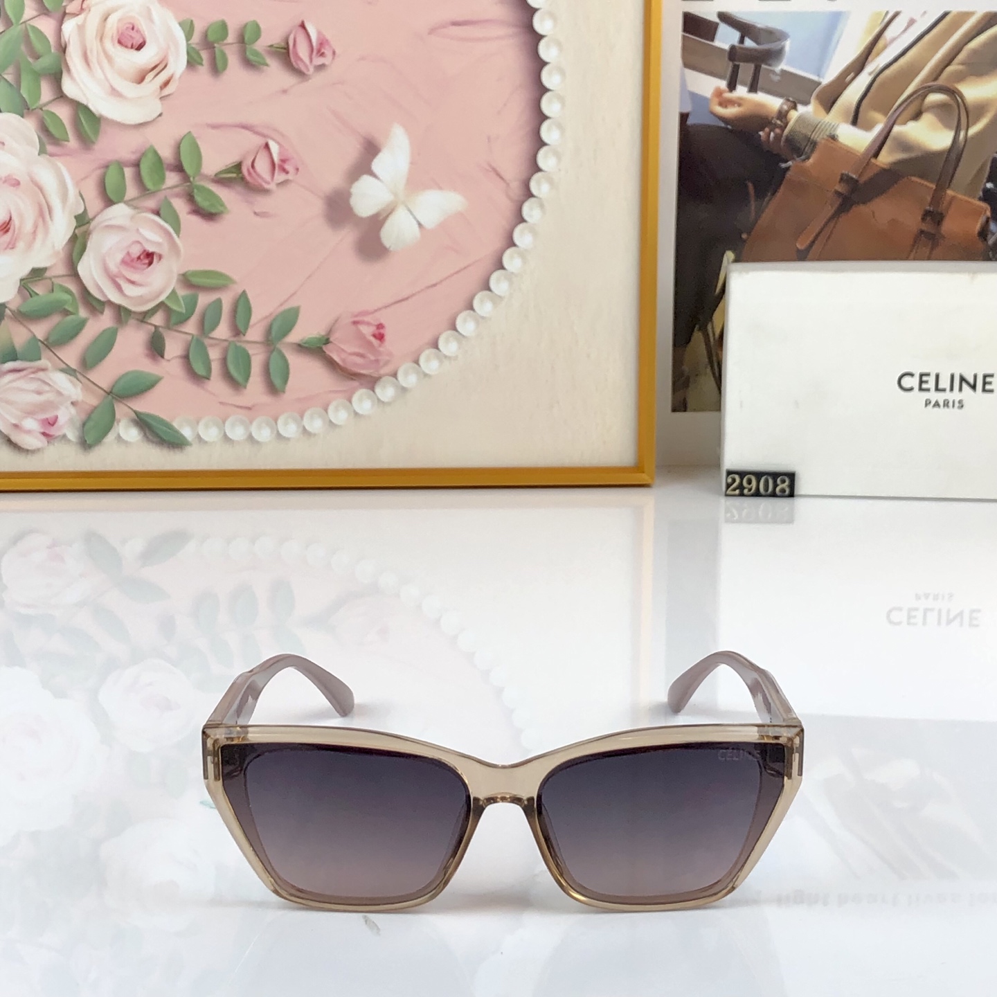。Celin*网红侧颜装饰太阳镜女高级感显脸小防紫外线墨镜