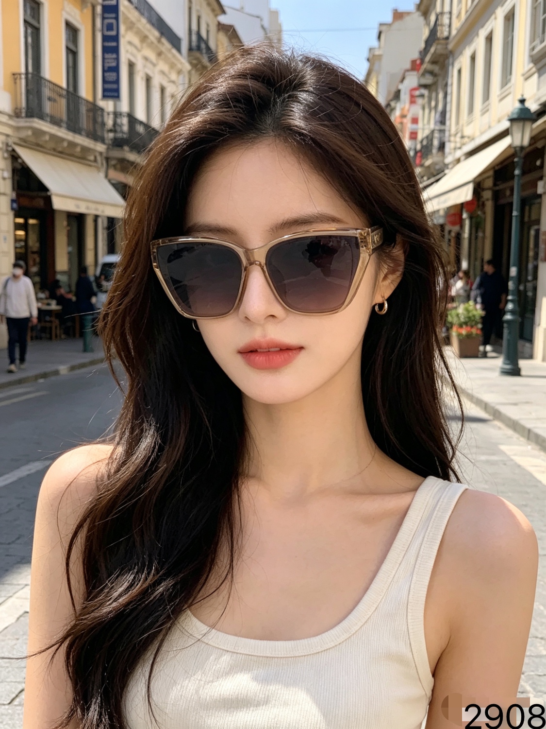 。Celin*网红侧颜装饰太阳镜女高级感显脸小防紫外线墨镜