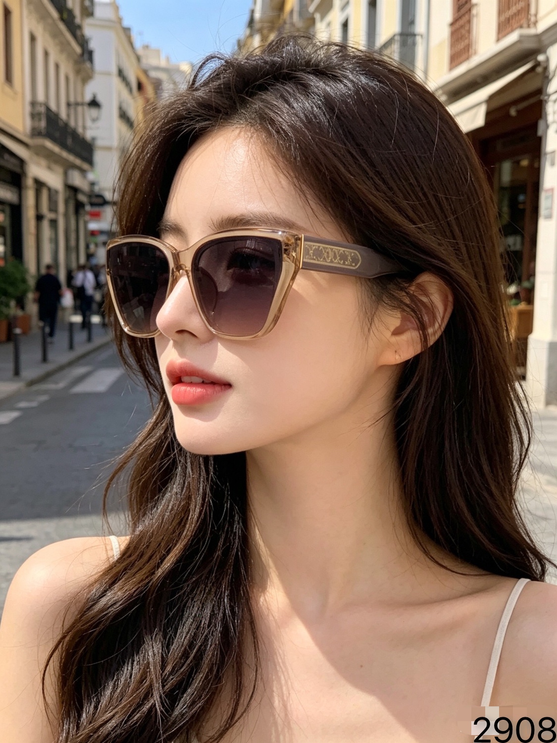 。Celin*网红侧颜装饰太阳镜女高级感显脸小防紫外线墨镜