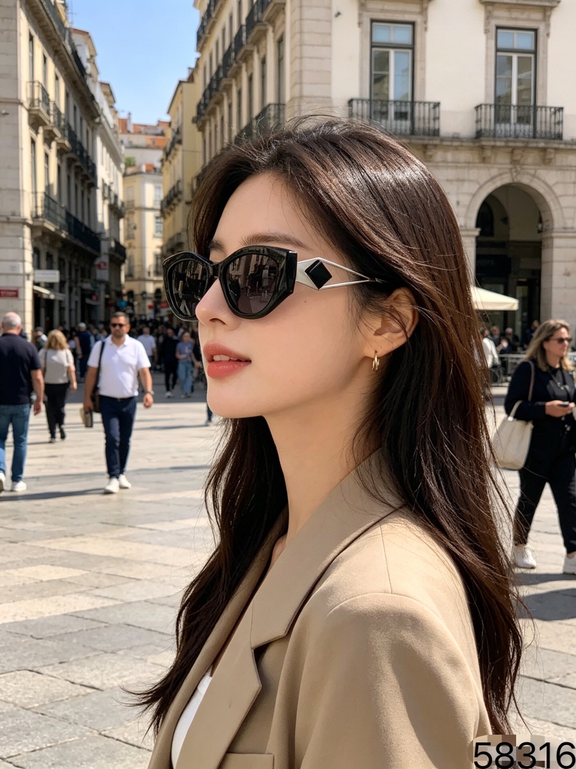 。Prad*欧美个性镂空金属偏光太阳眼镜潮男女网红时尚多边形复古遮阳墨镜