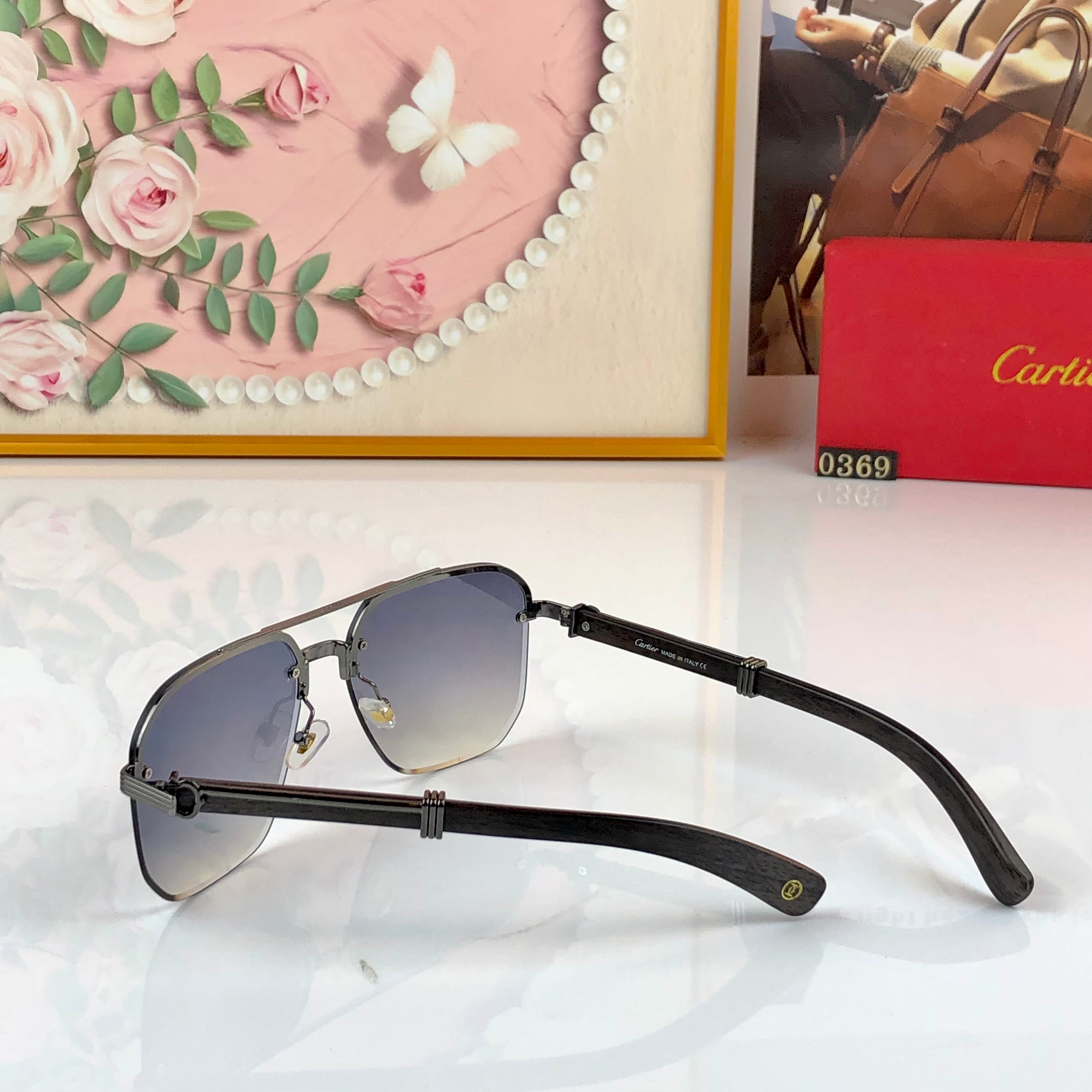 。Cartie*复古方框男款半框欧美时尚墨镜金属休闲遮阳镜