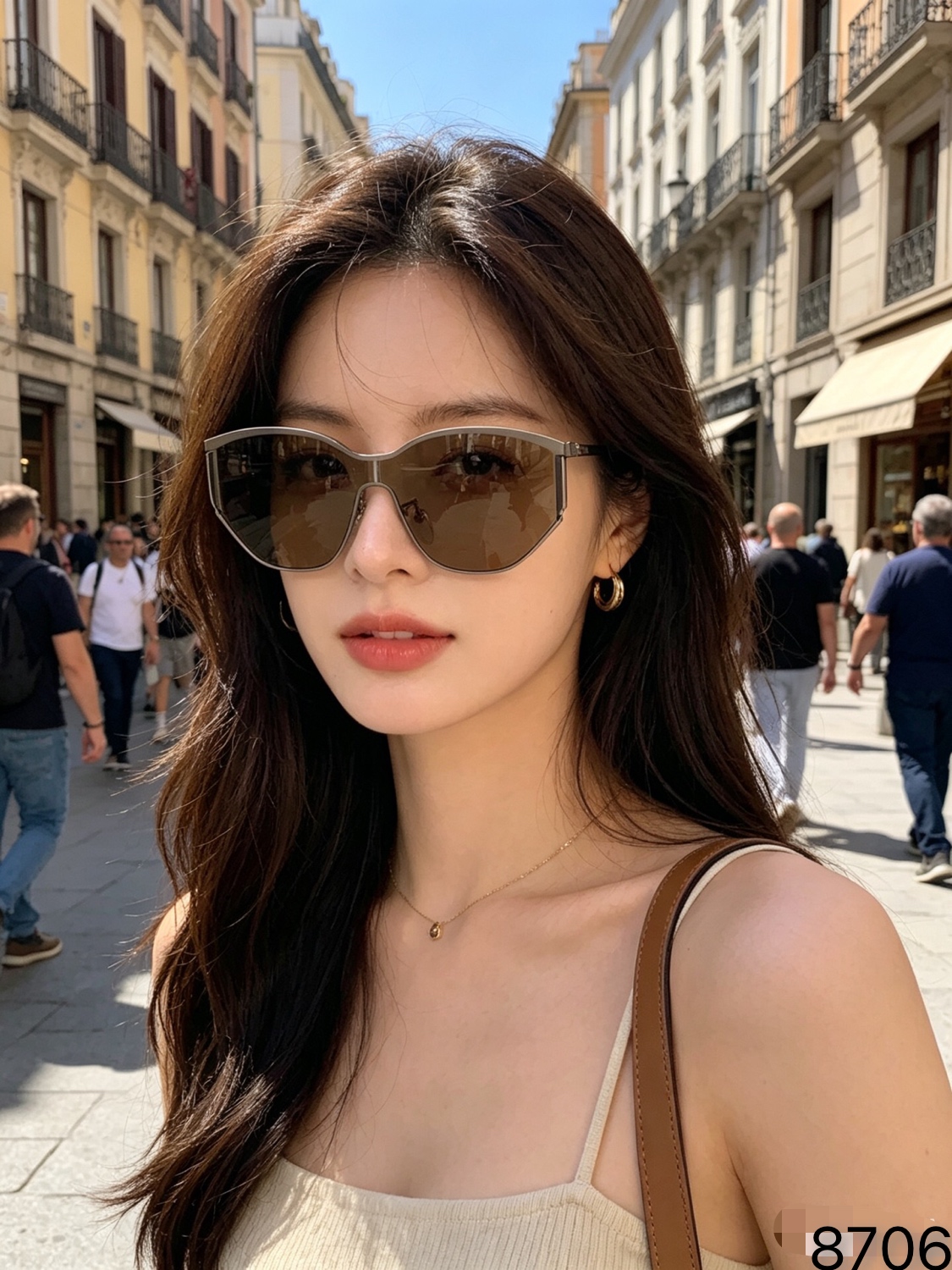 。Ysl太阳眼镜街拍时尚大框显瘦潮防晒旅行登山镜驾驶开车百搭欧美墨镜