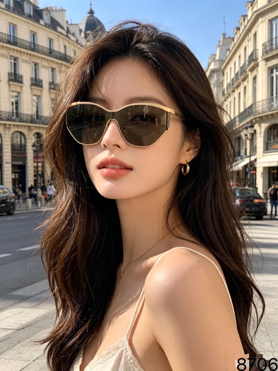 。Ysl太阳眼镜街拍时尚大框显瘦潮防晒旅行登山镜驾驶开车百搭欧美墨镜