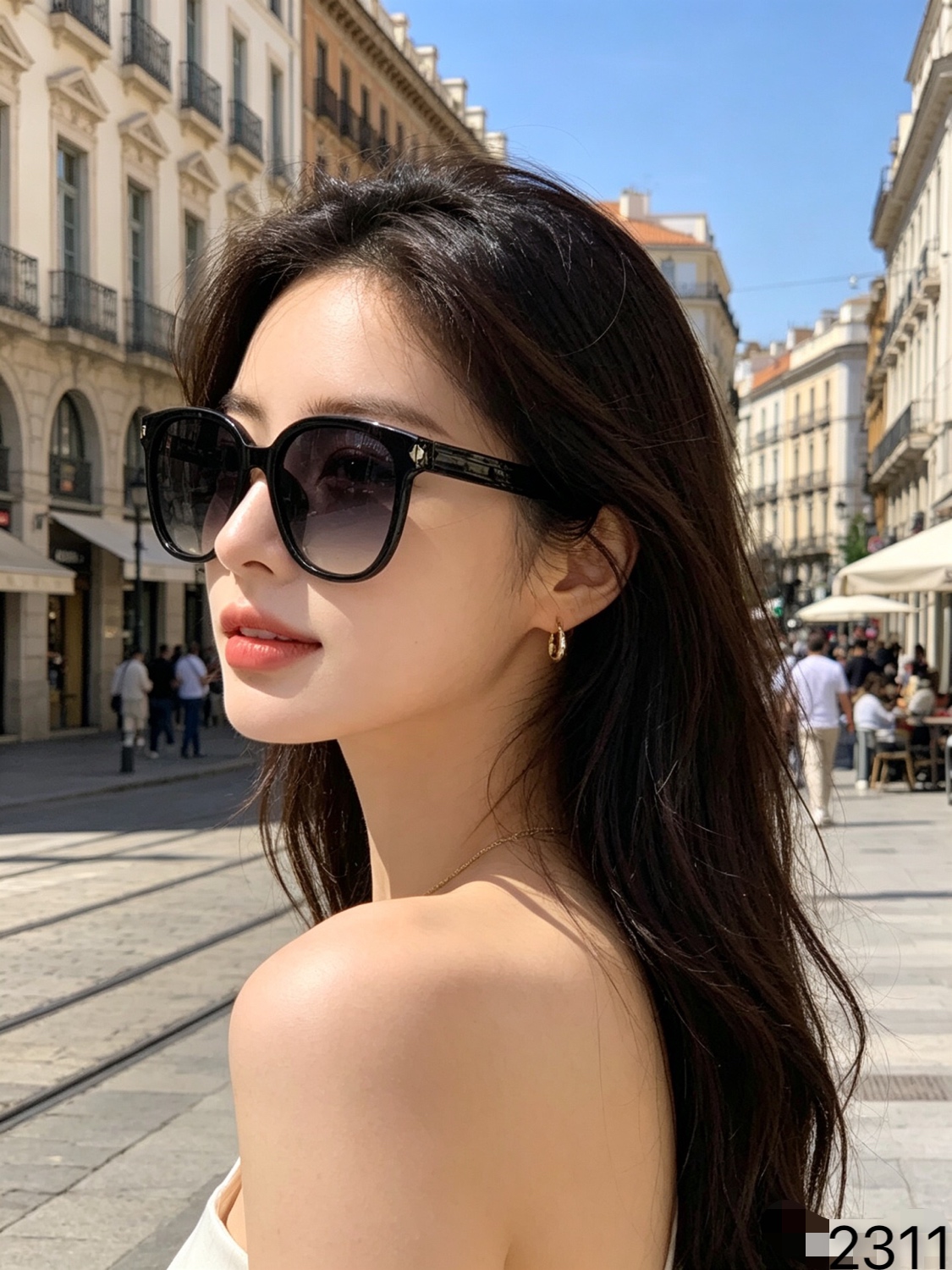 。Louis vuitto*韩版网红方形大框偏光眼镜女ins潮大脸显瘦墨镜防紫外线太阳镜
