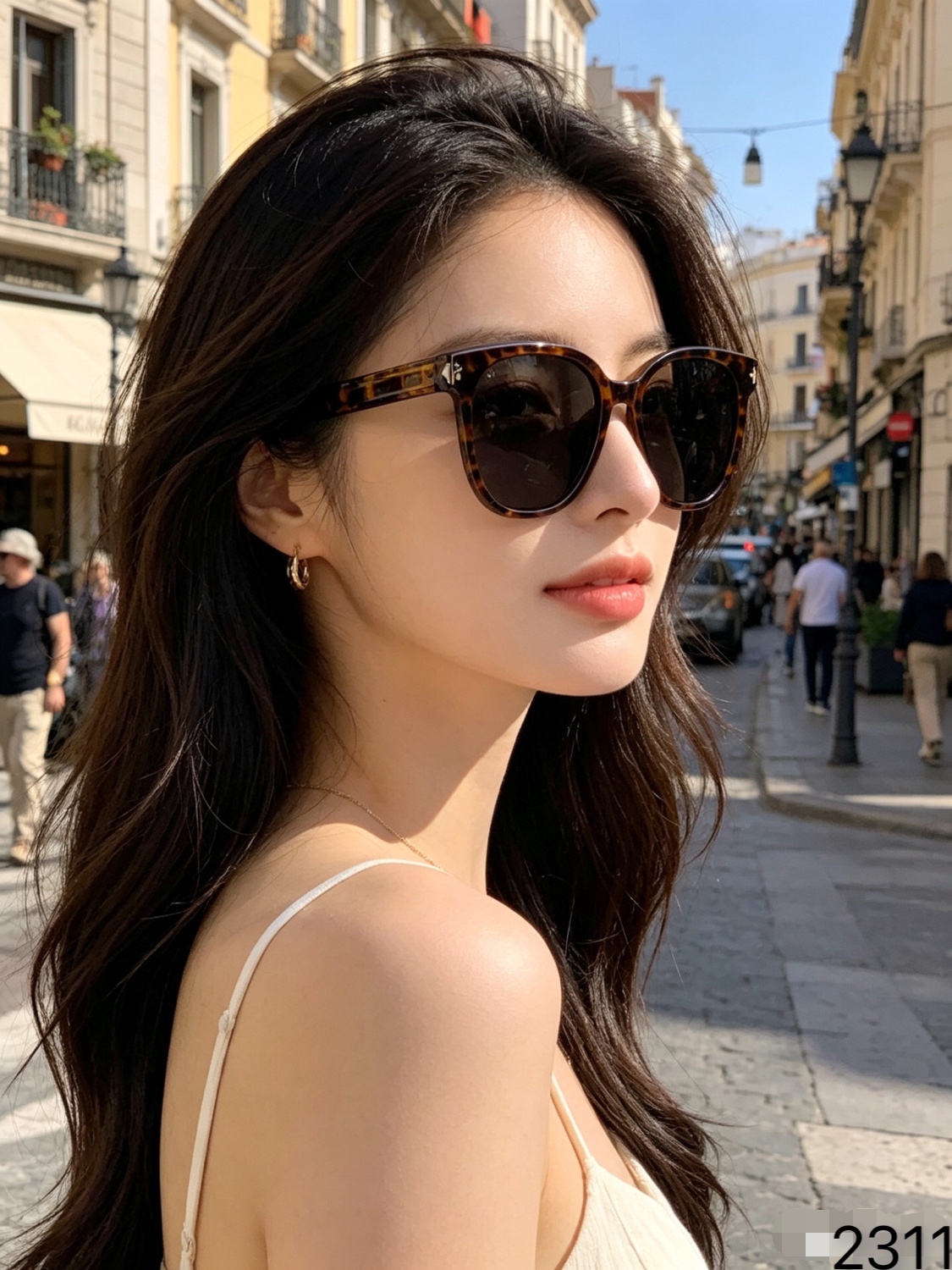 。Louis vuitto*韩版网红方形大框偏光眼镜女ins潮大脸显瘦墨镜防紫外线太阳镜