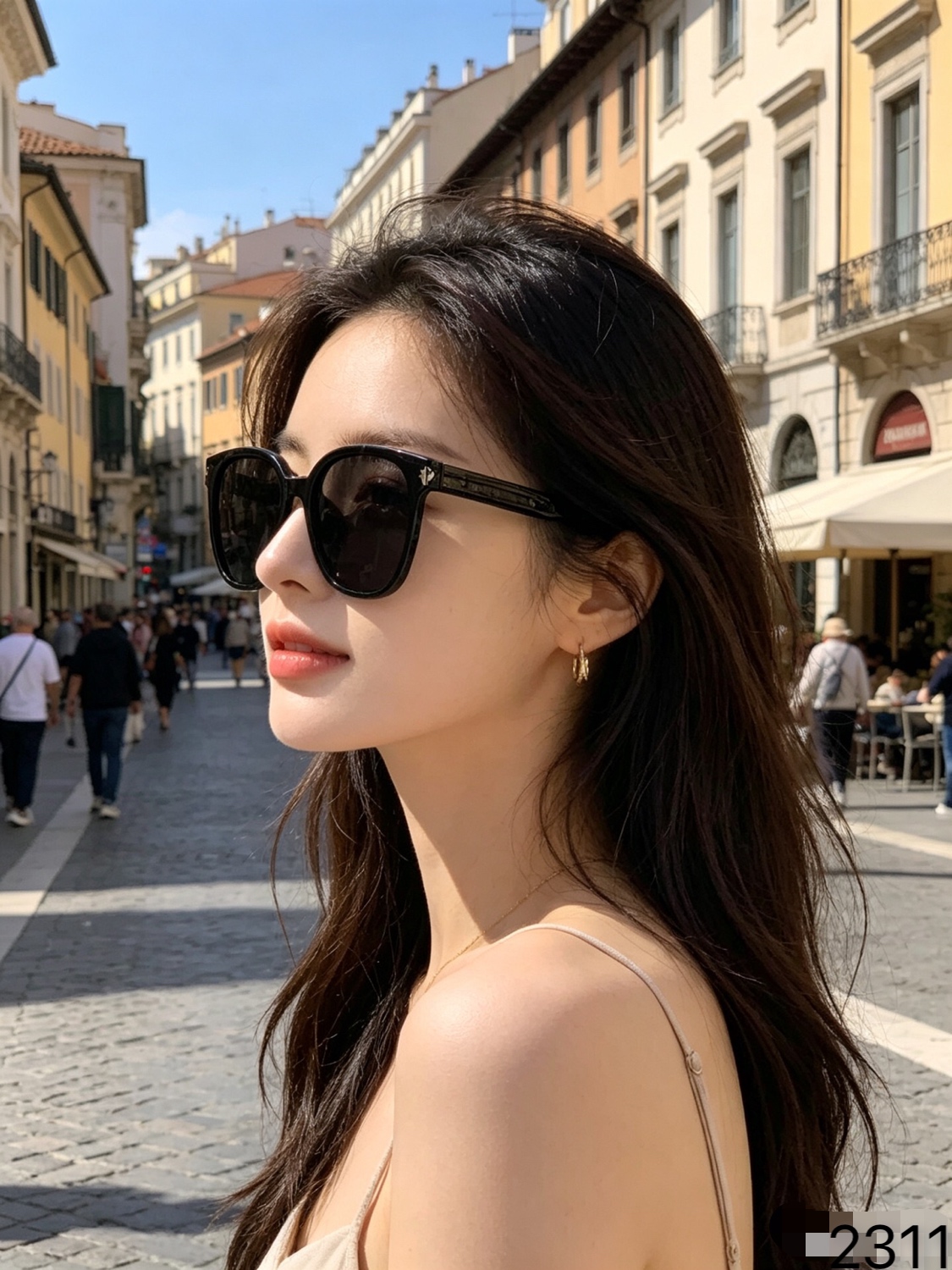 。Louis vuitto*韩版网红方形大框偏光眼镜女ins潮大脸显瘦墨镜防紫外线太阳镜