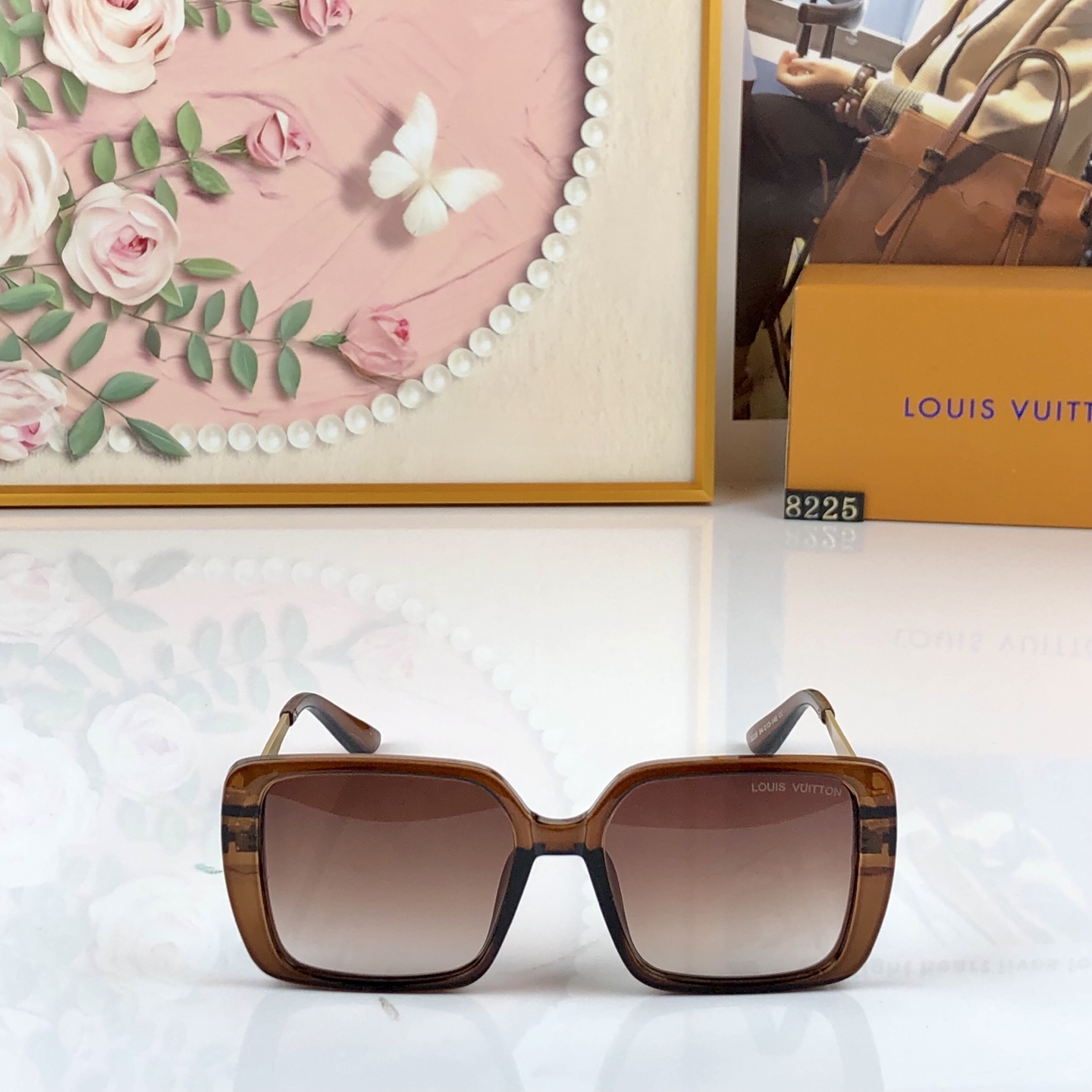 。Louis vuitto*欧美时尚太阳镜ins女感个性防晒遮阳墨镜大框修颜眼镜