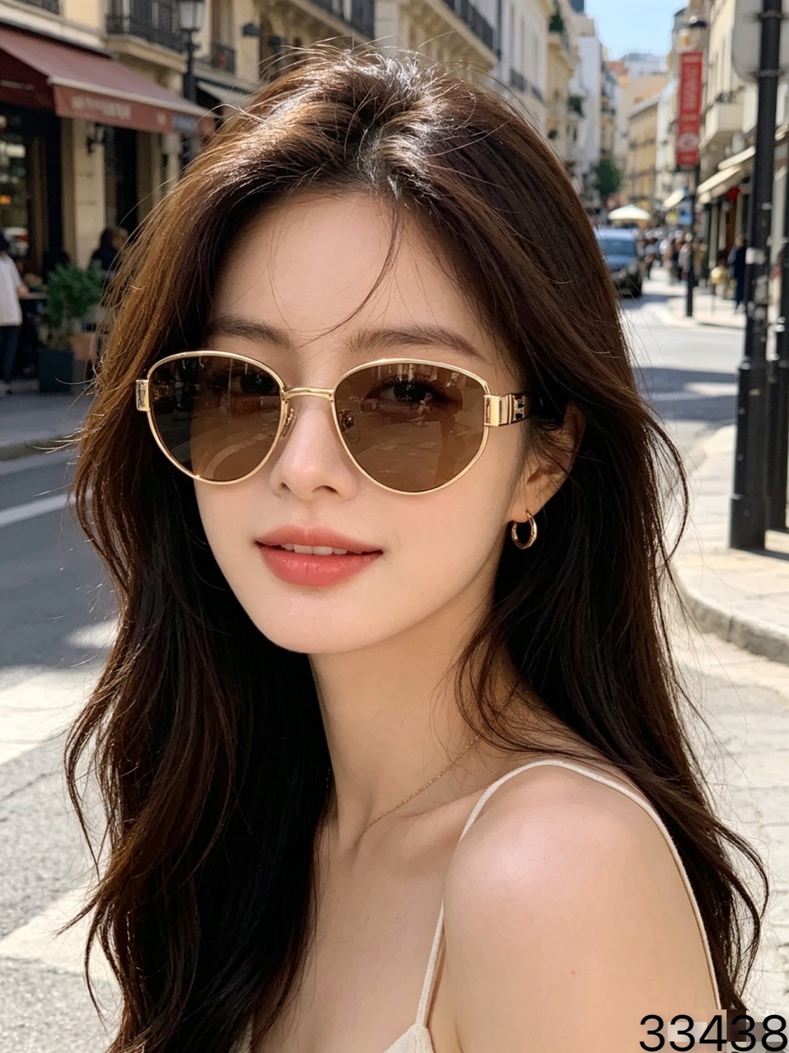 。Celin*欧美复古金属框椭圆形墨镜女老钱风高级感时髦出街凹造型太阳镜潮