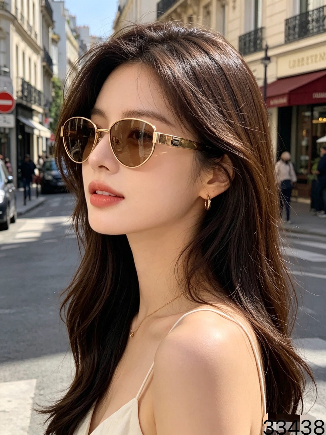 。Celin*欧美复古金属框椭圆形墨镜女老钱风高级感时髦出街凹造型太阳镜潮