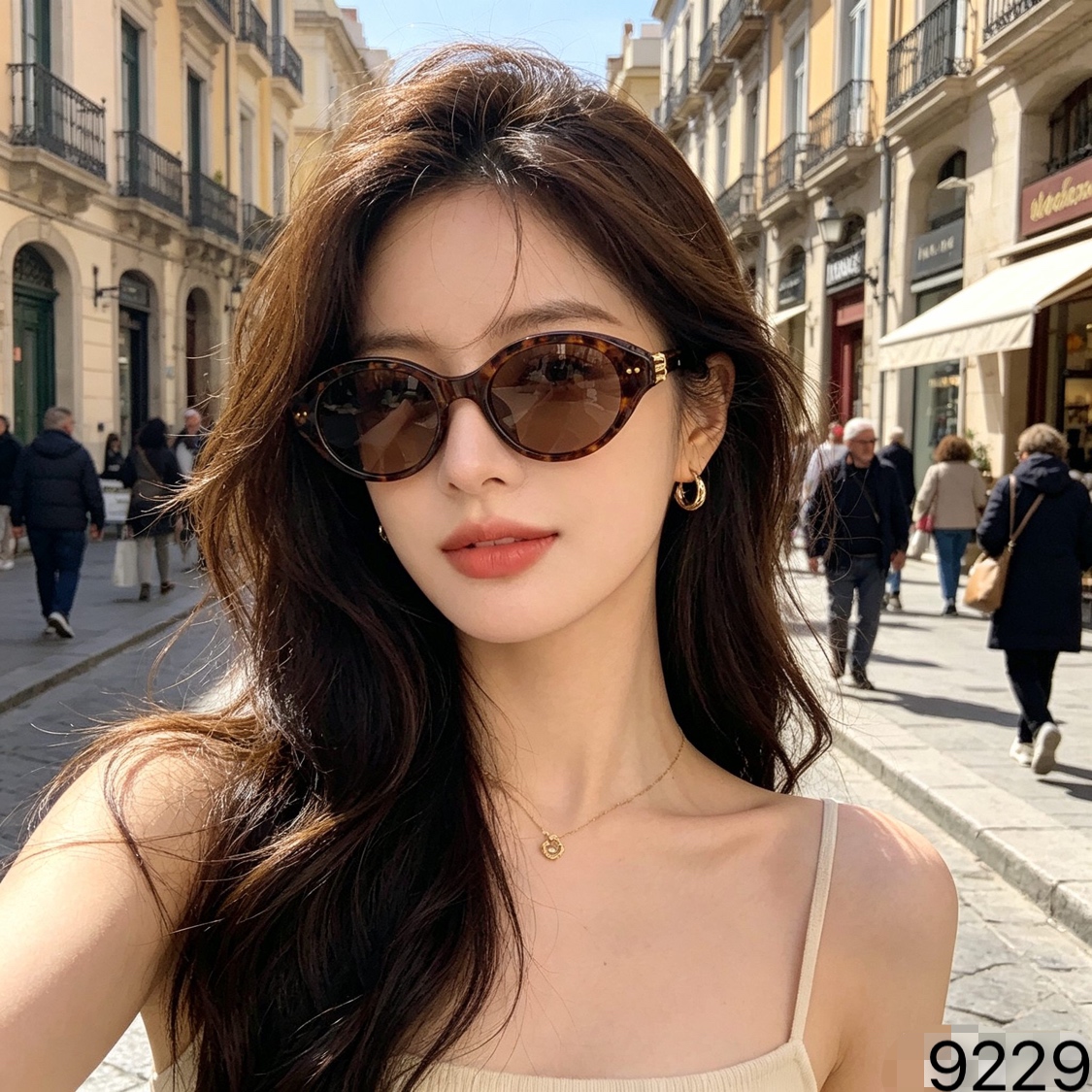 。CHANE*2026新款复古小框猫眼墨镜女款辣妹风拍照显白太阳眼镜潮防紫外线