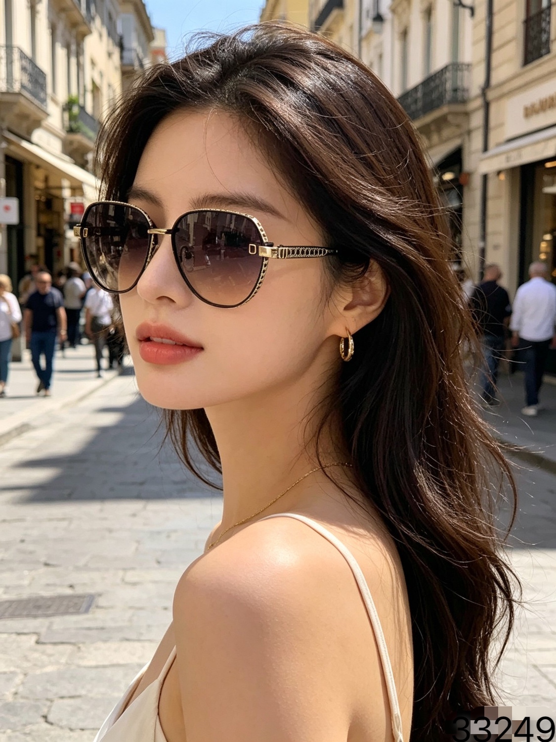 。Louis vuitto*欧美时尚猫眼太阳眼镜男女潮墨镜同款金属腿墨镜轻奢太阳眼镜
