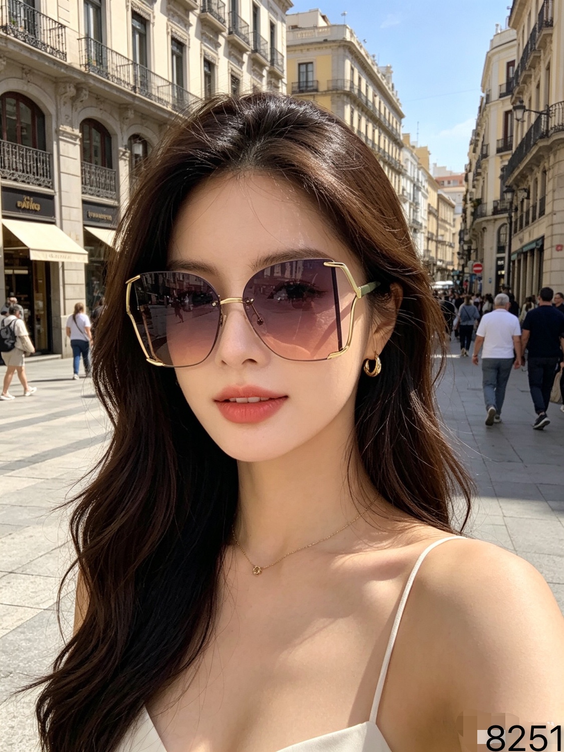 。Louis vuitto*2026新款太阳镜欧美潮流时尚墨镜女士韩版复古大框优雅个性