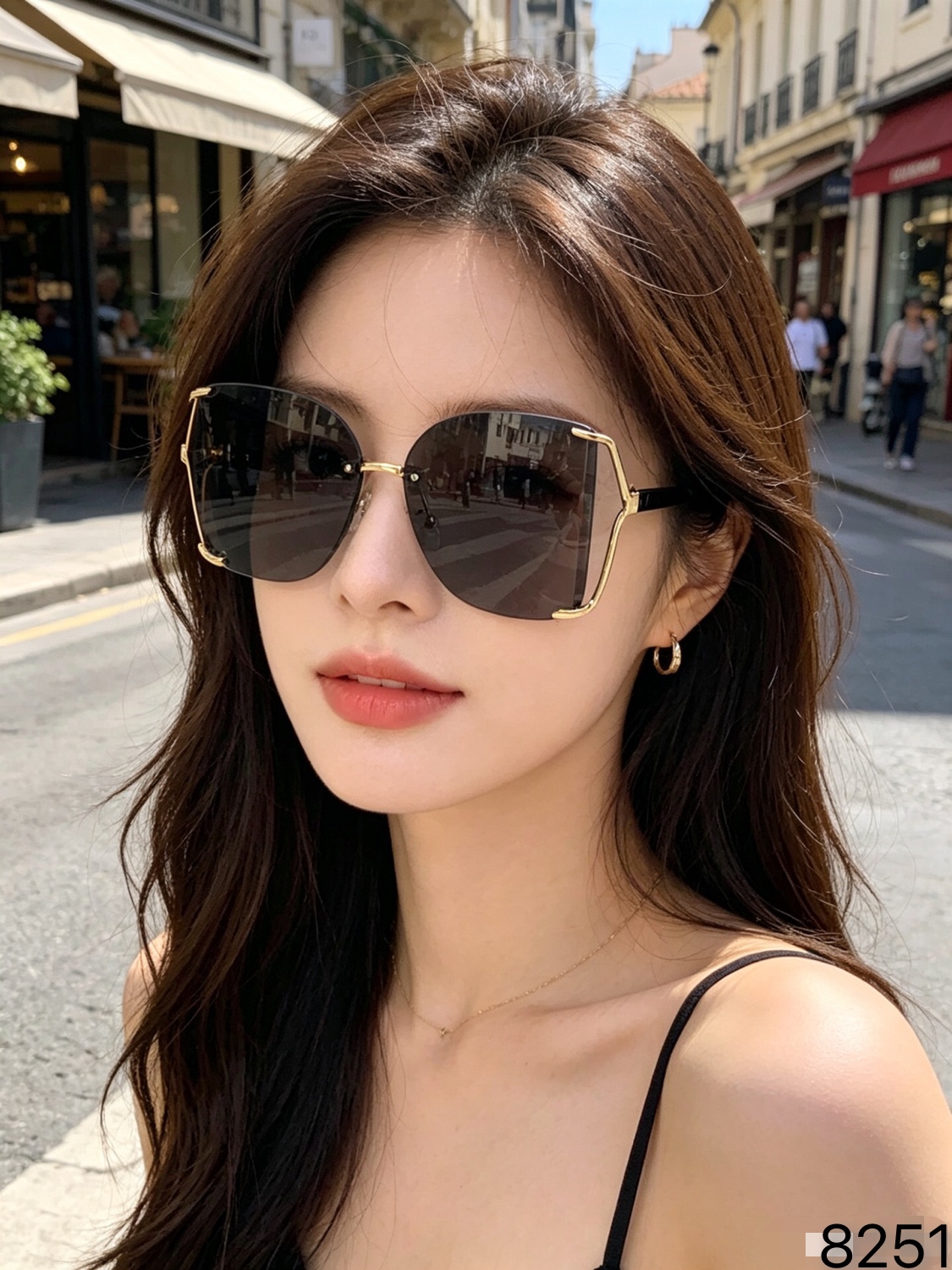 。Louis vuitto*2026新款太阳镜欧美潮流时尚墨镜女士韩版复古大框优雅个性